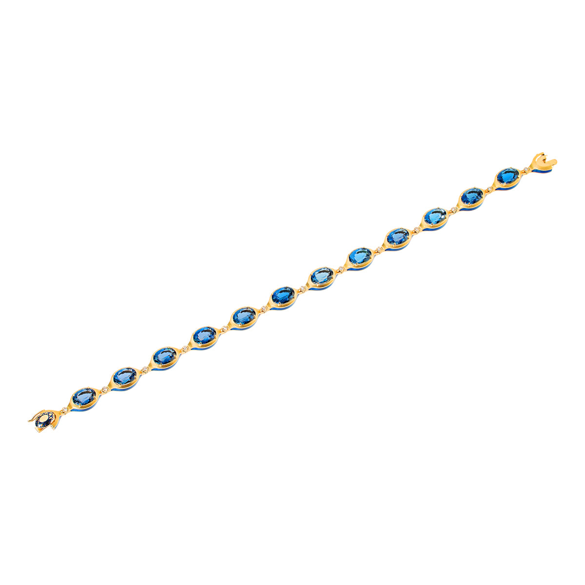 Enamel, Topaz, Diamonds 18K Yellow Gold Bracelet, Br 0143-002