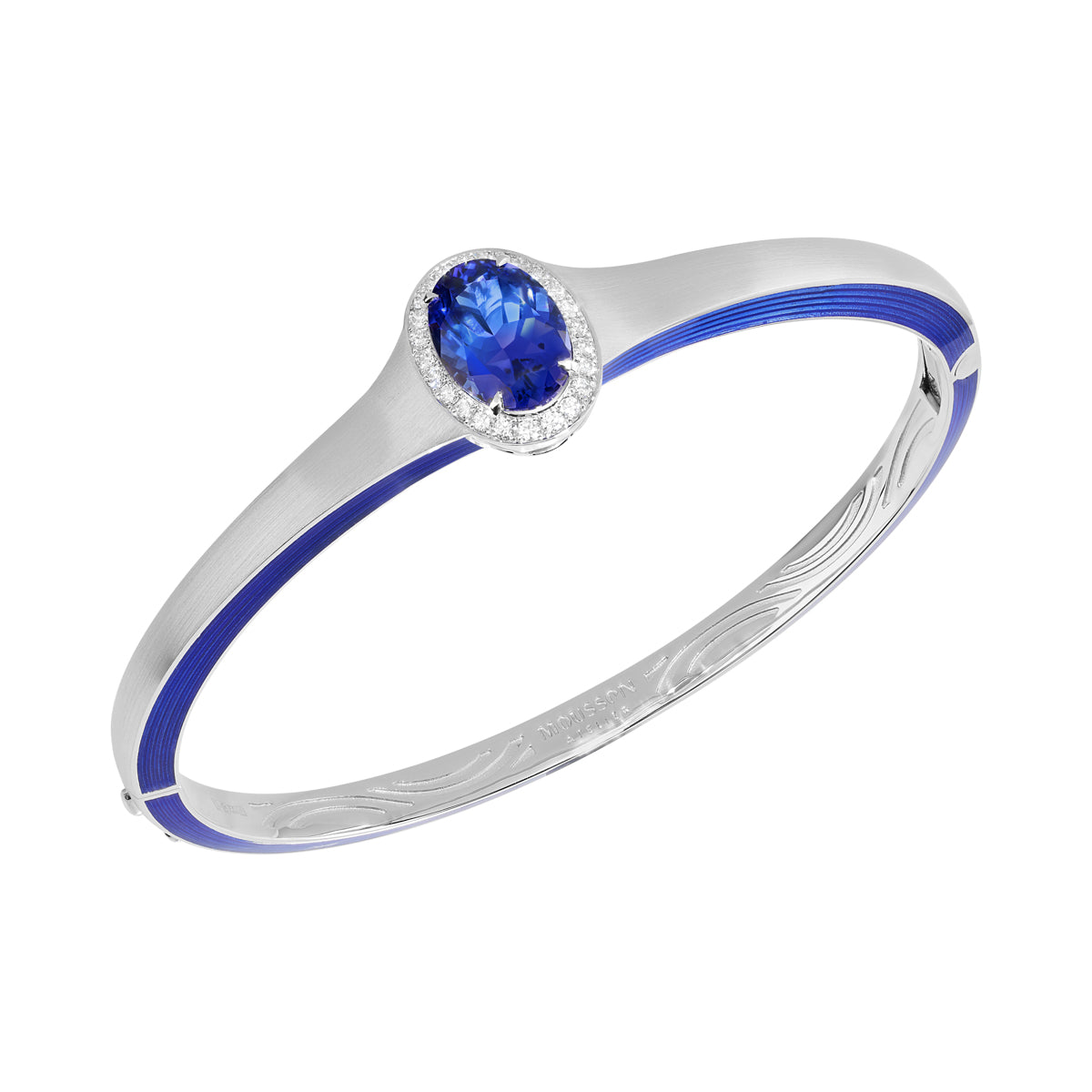 Tanzanite, Diamonds Enamel 18K White Gold Bracelet, Br 0143-01
