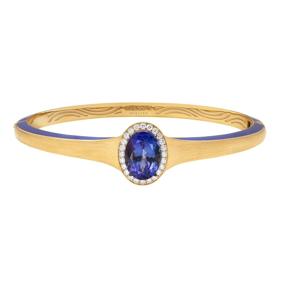 Tanzanite, Diamonds Enamel 18K Yellow Gold Bracelet, Br 0143-01