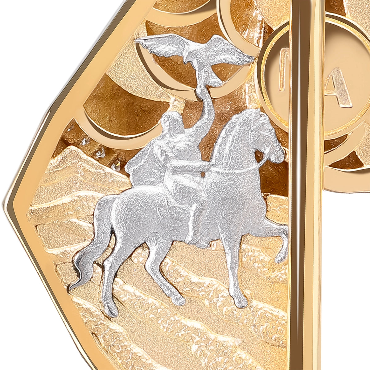 18K Yellow Gold, Diamonds Horse Pin, Brs 0301-1