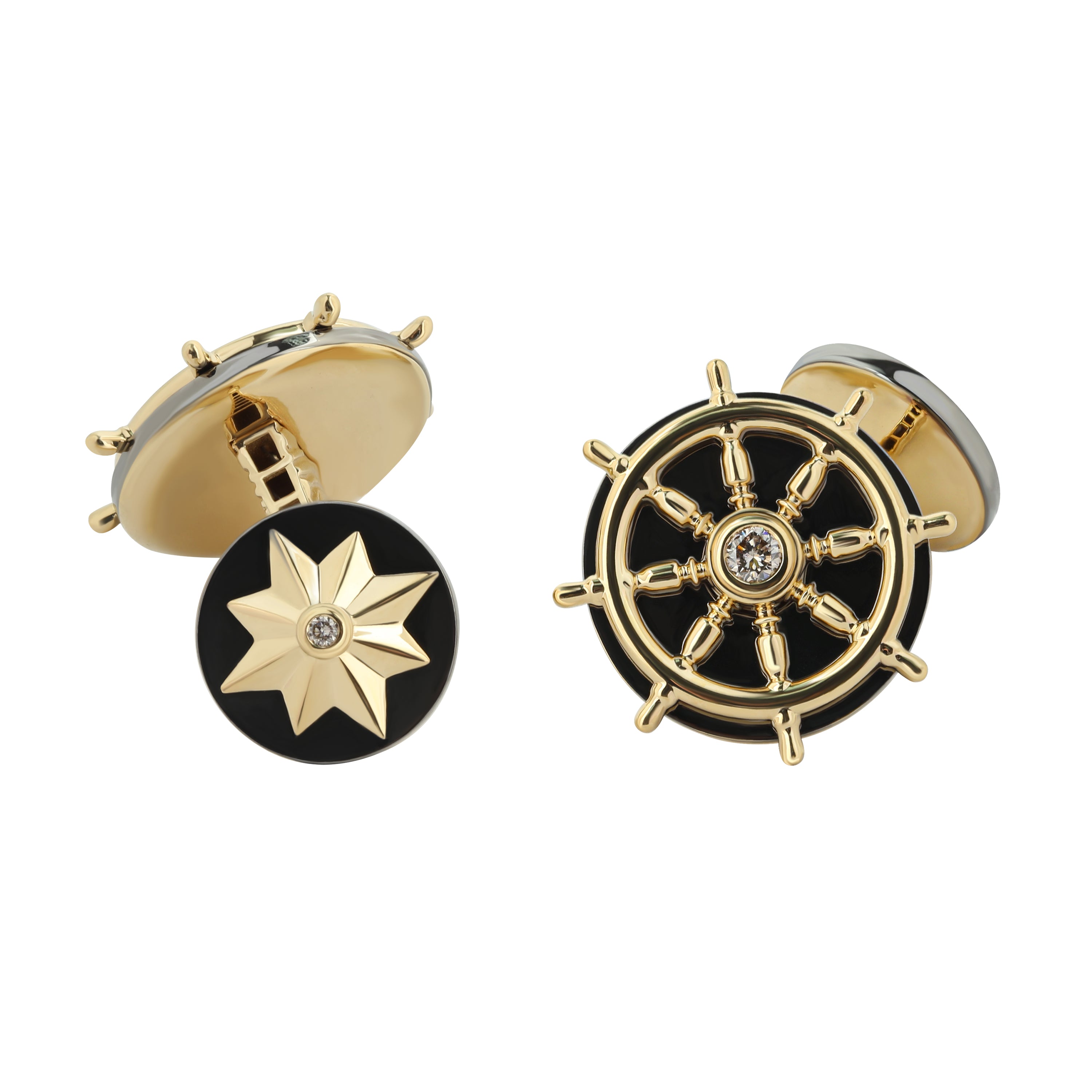 Champagne Diamonds 18K Yellow Gold, Cufflinks, C 0290-0
