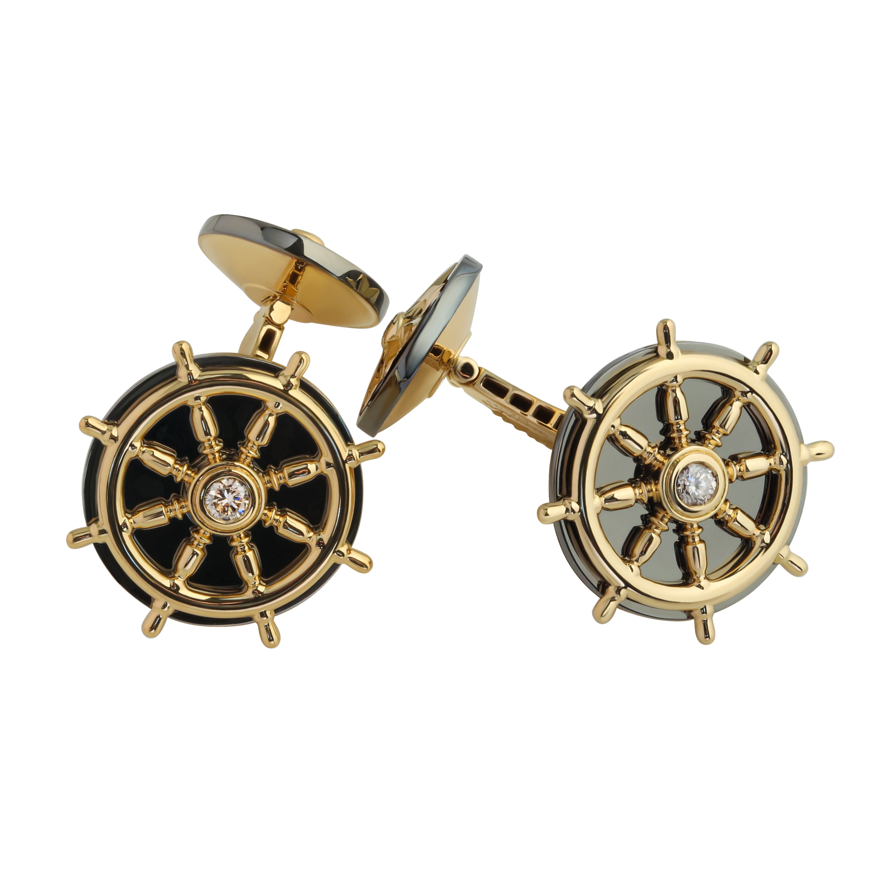 C 0290-0, 18K Yellow Gold, Diamonds Cufflinks