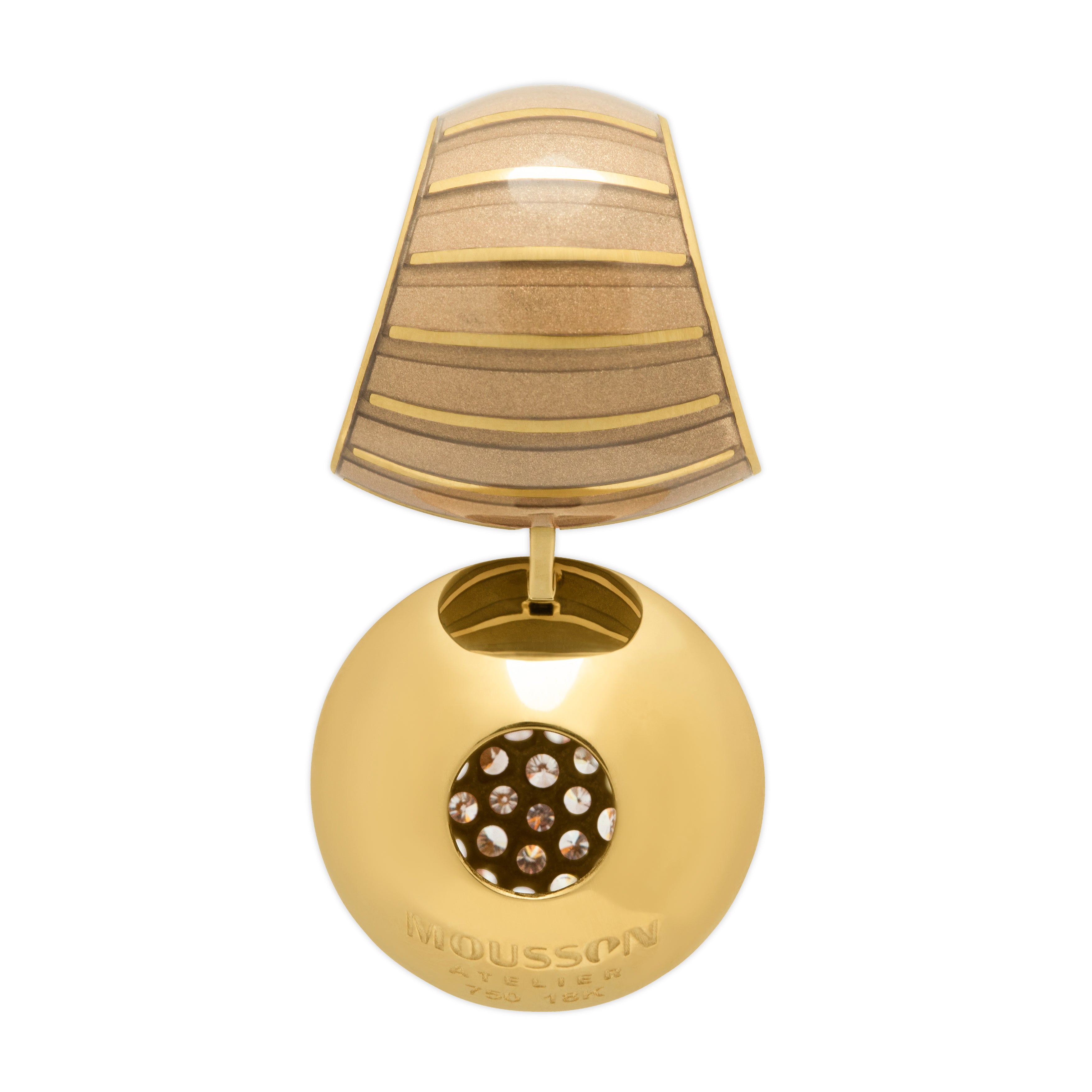Enamel, Champagne Diamonds 18K Yellow Gold Pendant, P 0178-71