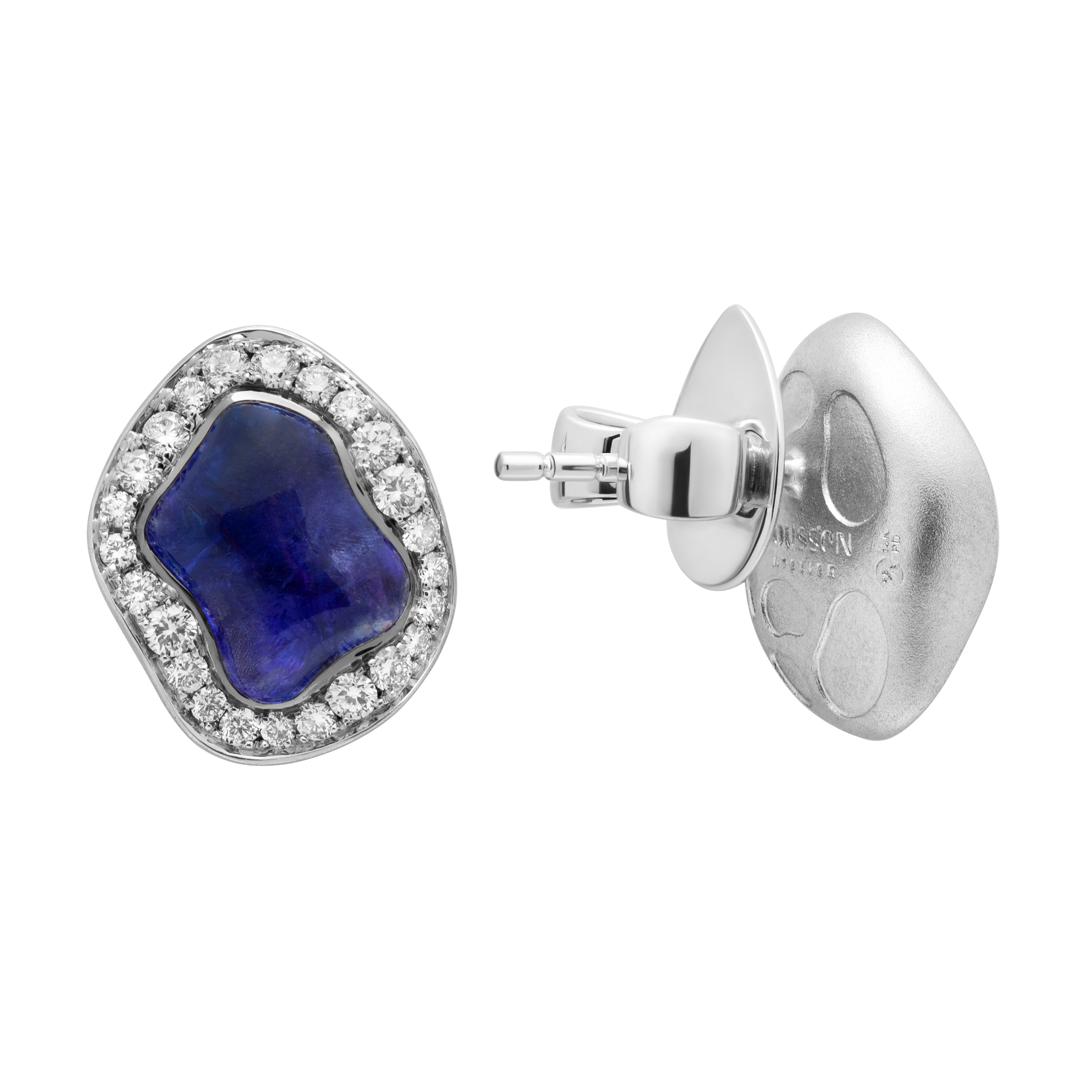 E 0030-19/1 18K White Gold, Tanzanites, Diamonds Earrings