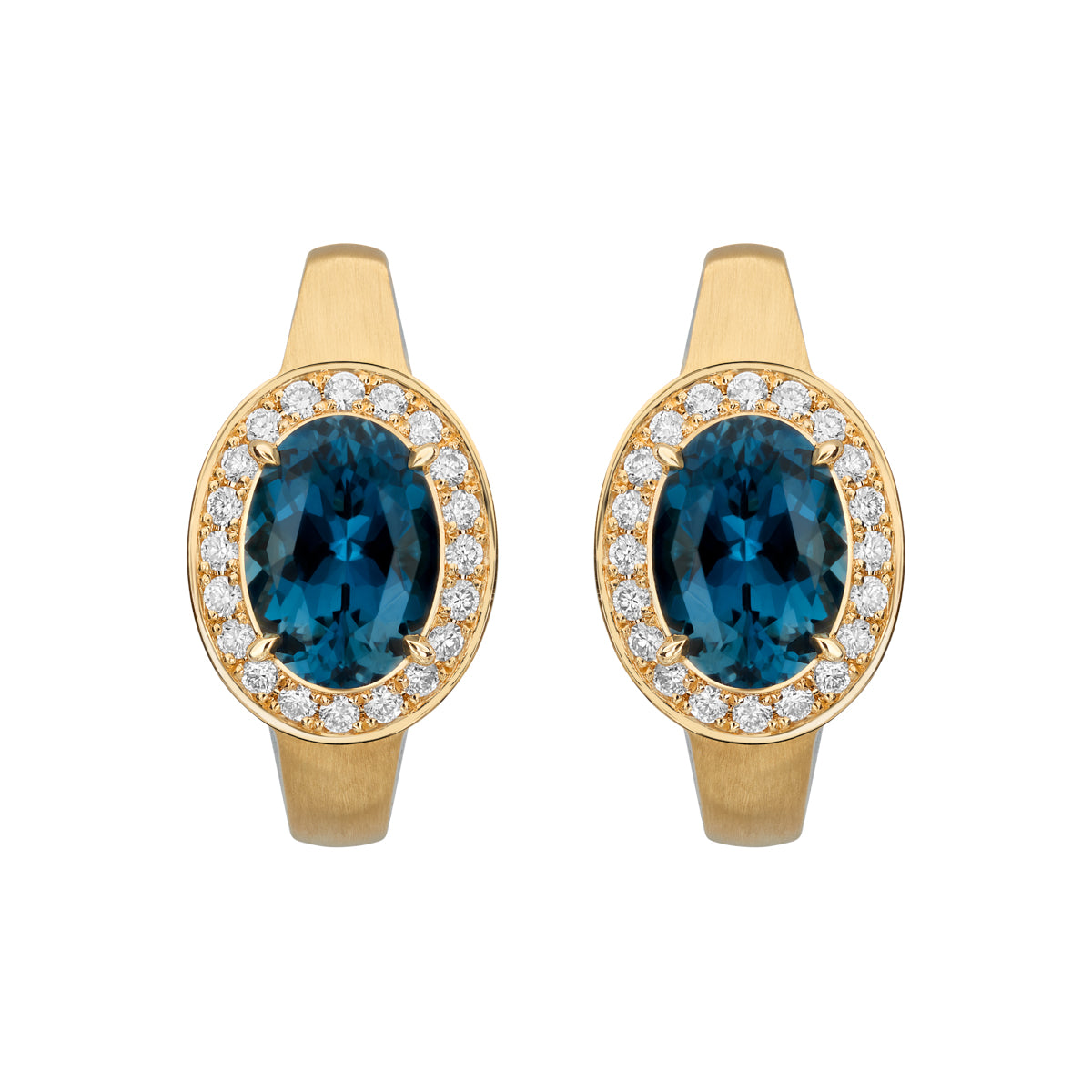 Topaz, Diamonds 18K Yellow Gold Earrings, E 0143-001