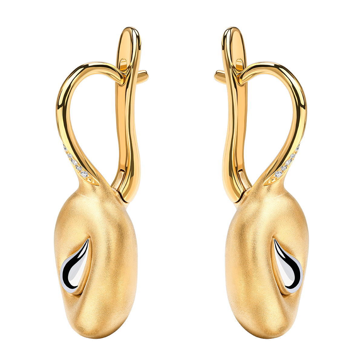 Diamonds 18K Yellow and White Gold Earrings, E 0150-21