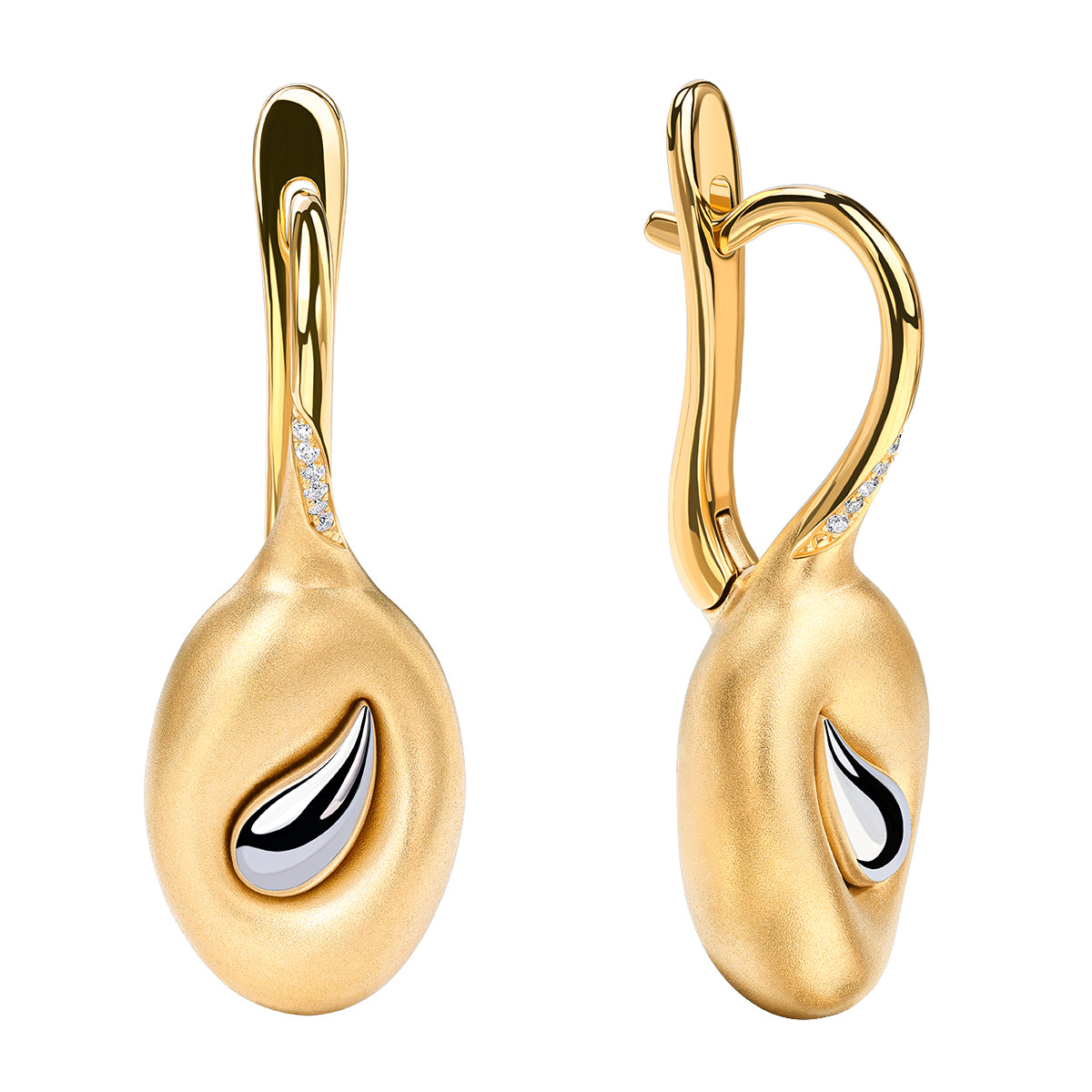 Diamonds 18K Yellow and White Gold Earrings, E 0150-21