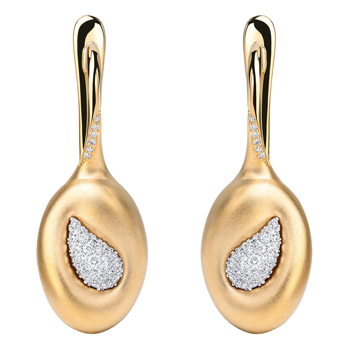 Diamonds 18K Yellow and White Gold Earrings, E 0150-31