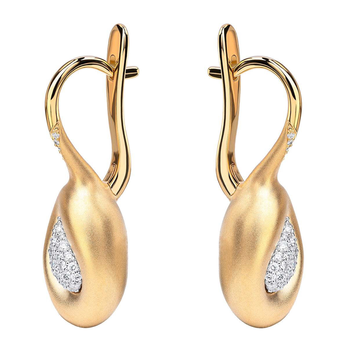 Diamonds 18K Yellow and White Gold Earrings, E 0150-31