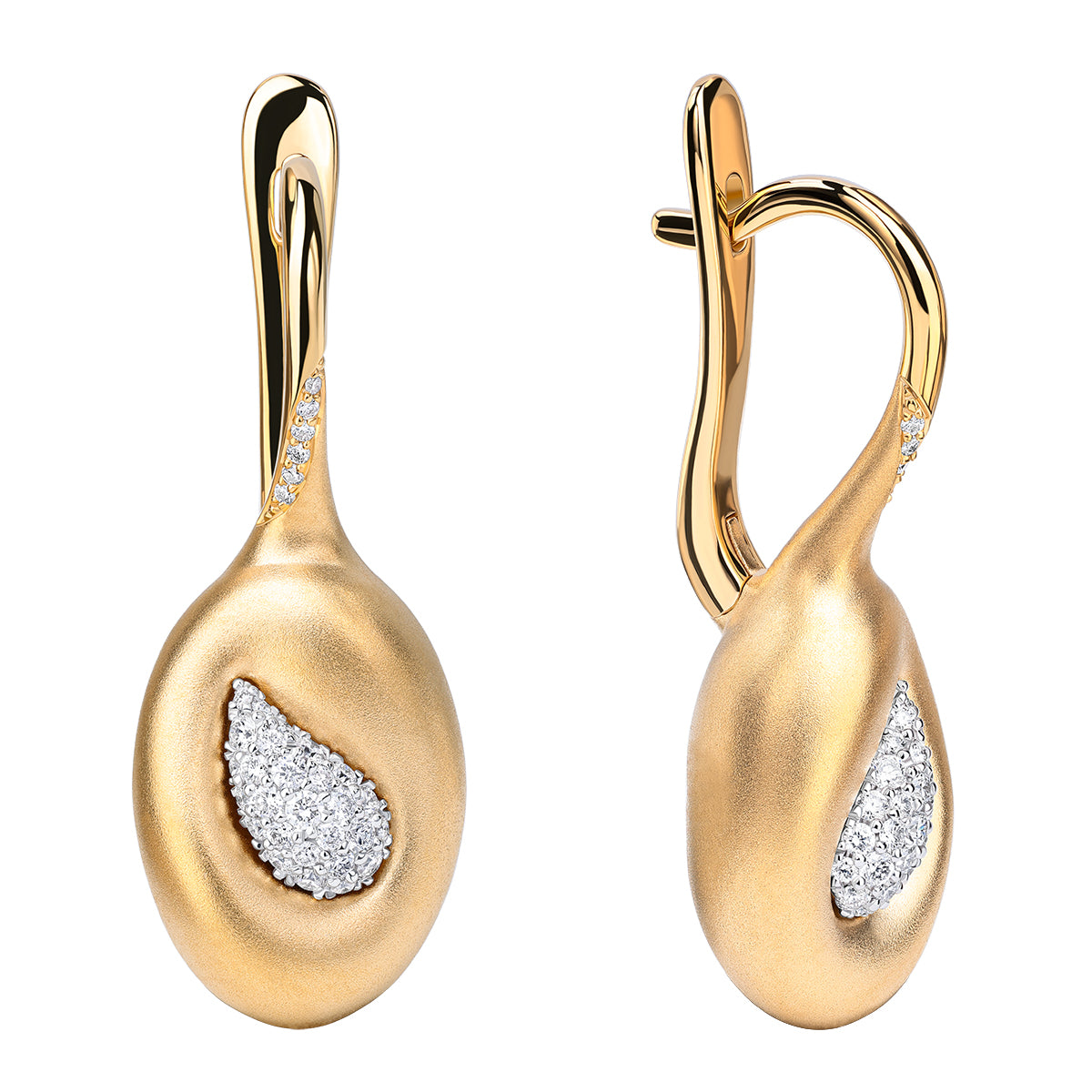 Diamonds 18K Yellow and White Gold Earrings, E 0150-31
