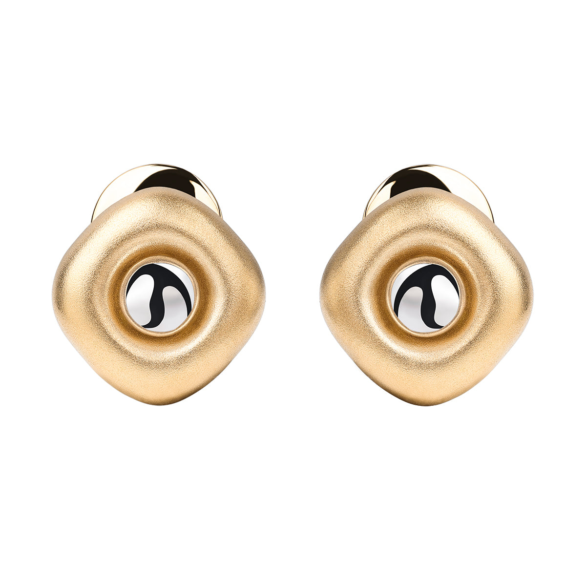 18K Yellow and White Gold Earrings, E 0151-02
