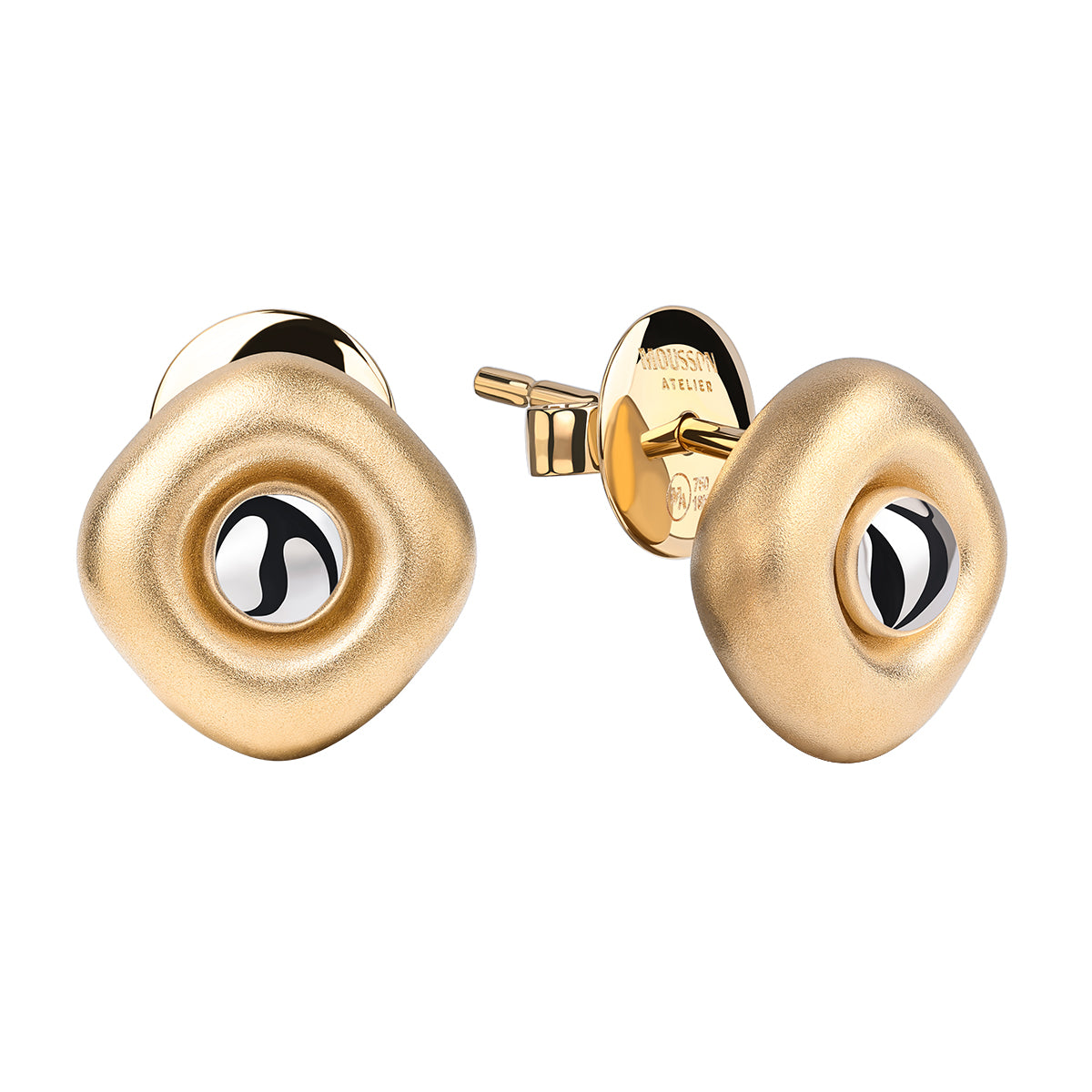 18K Yellow and White Gold Earrings, E 0151-02