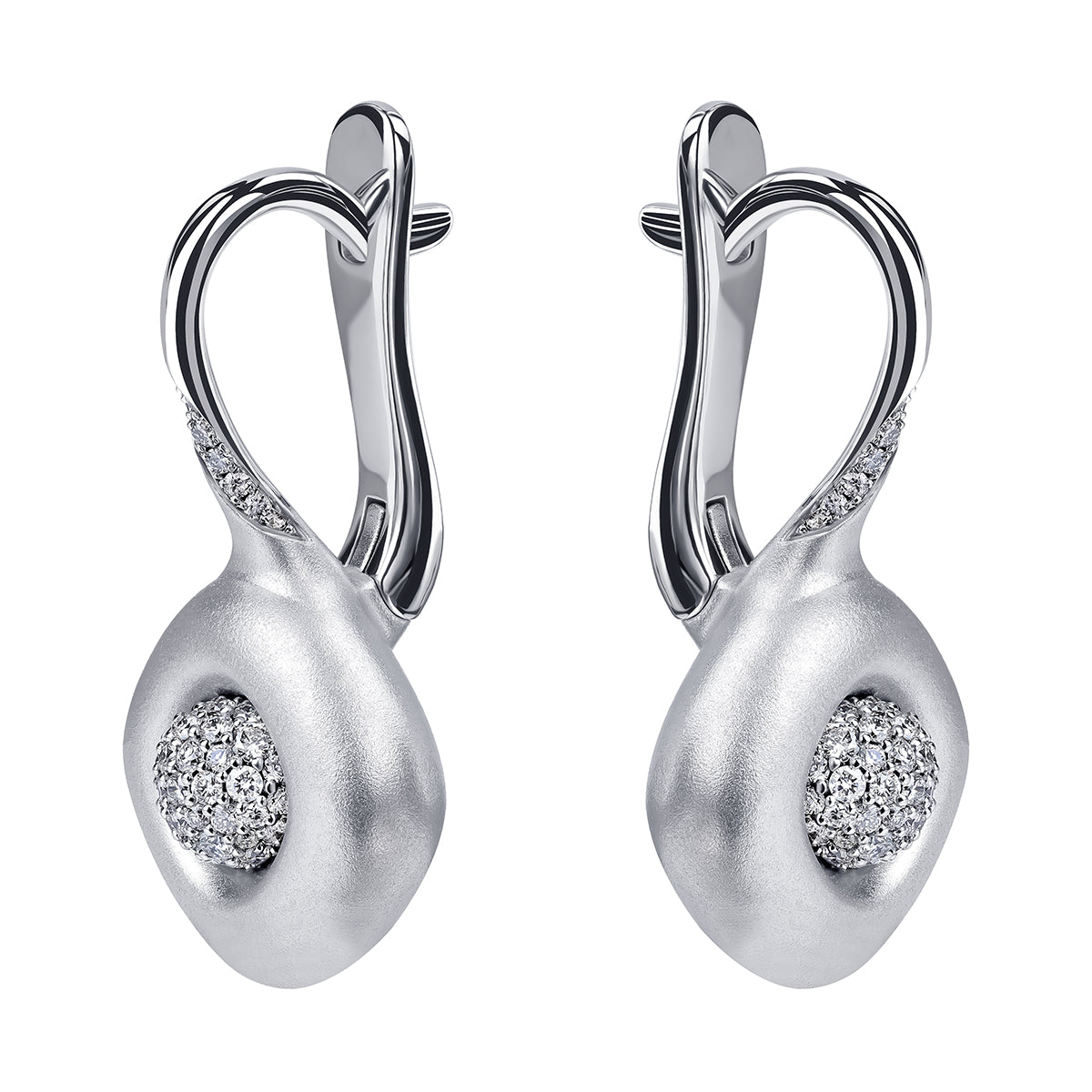 Diamonds 18K White Gold Earrings, E 0151-11