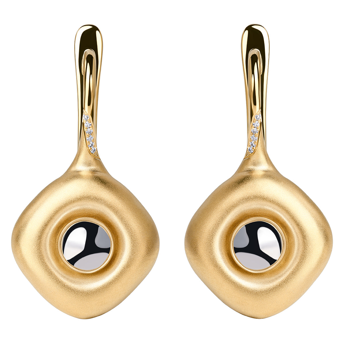 Diamonds 18K Yellow and White Gold Earrings, E 0151-21