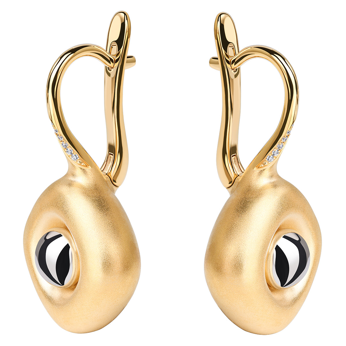 Diamonds 18K Yellow and White Gold Earrings, E 0151-21