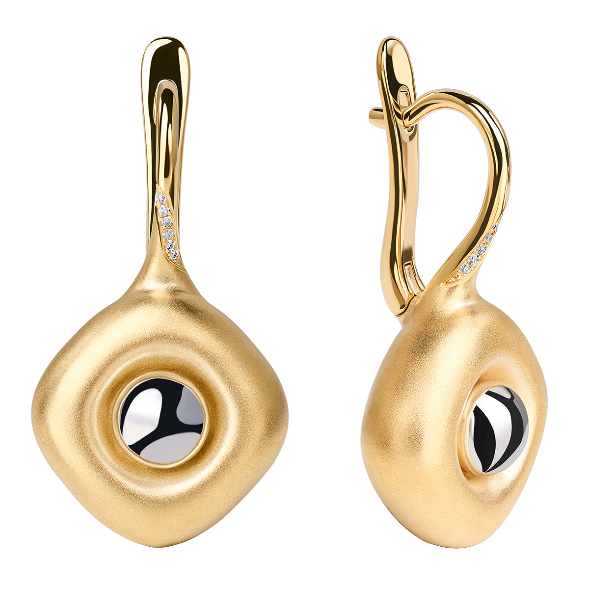 Diamonds 18K Yellow and White Gold Earrings, E 0151-21