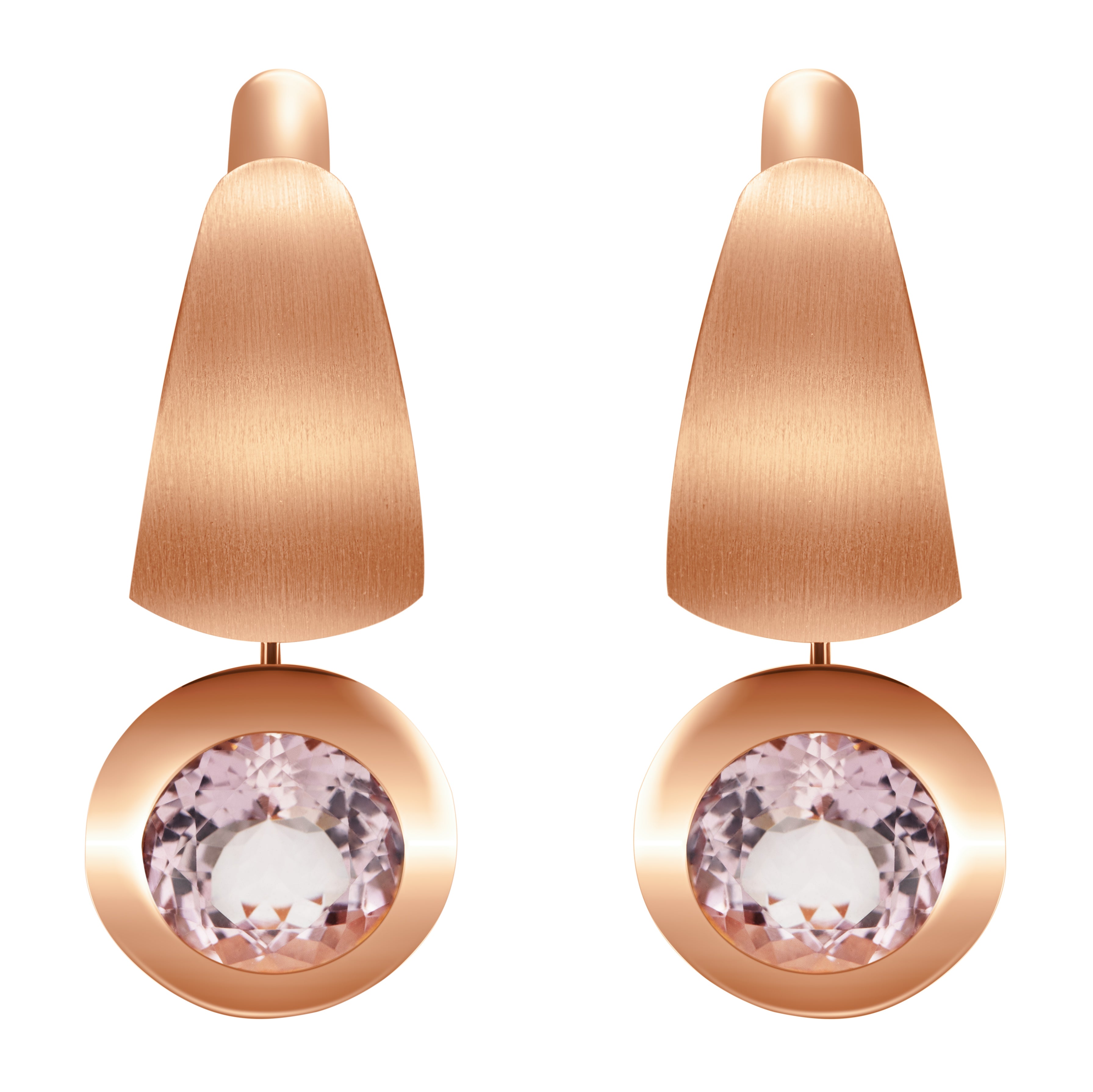 Enamel, Morganite, 18K Rose Gold Earrings, E 0178-40