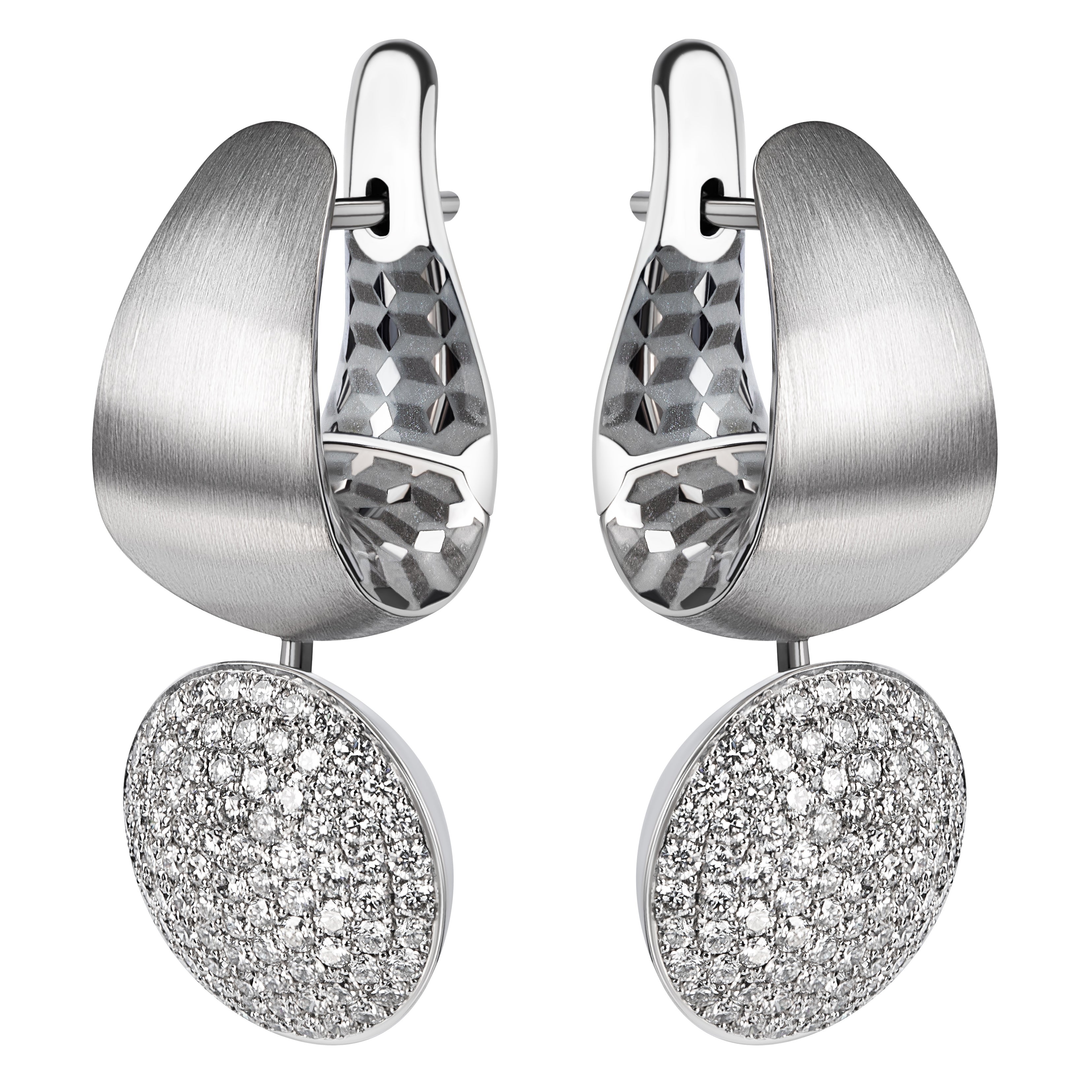Enamel, Diamonds, 18K White Gold, Earrings, E 0178-70