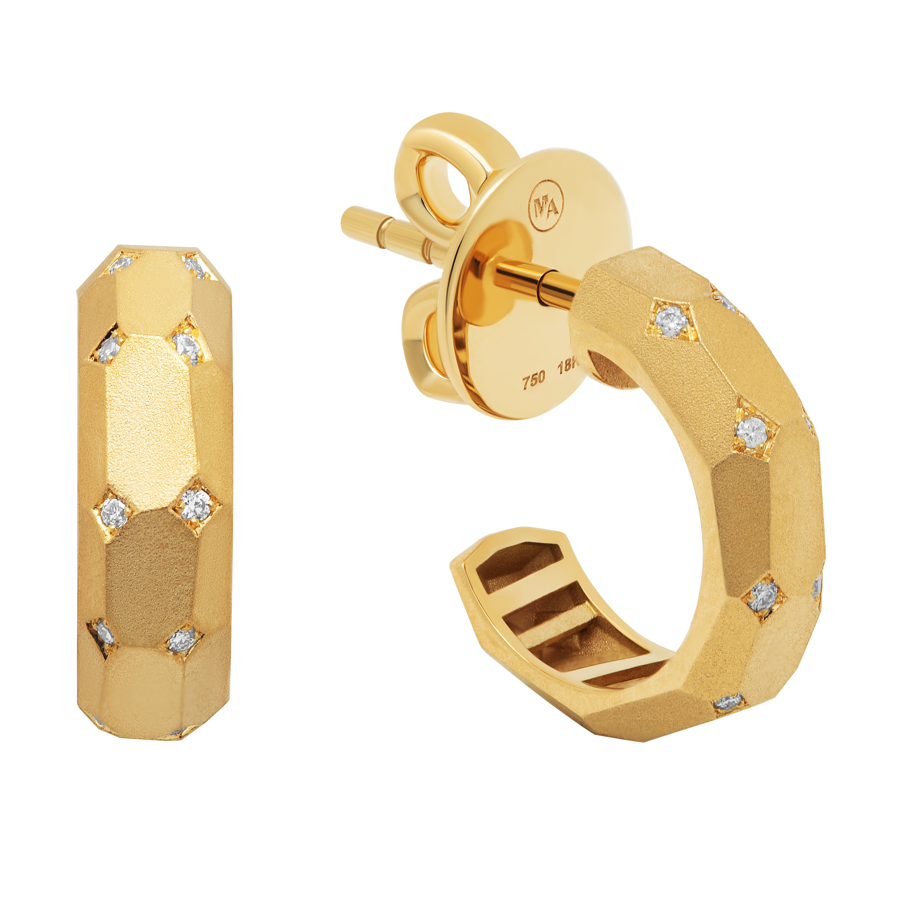 Diamonds 18K Yellow Gold Earrings, E 0190-2
