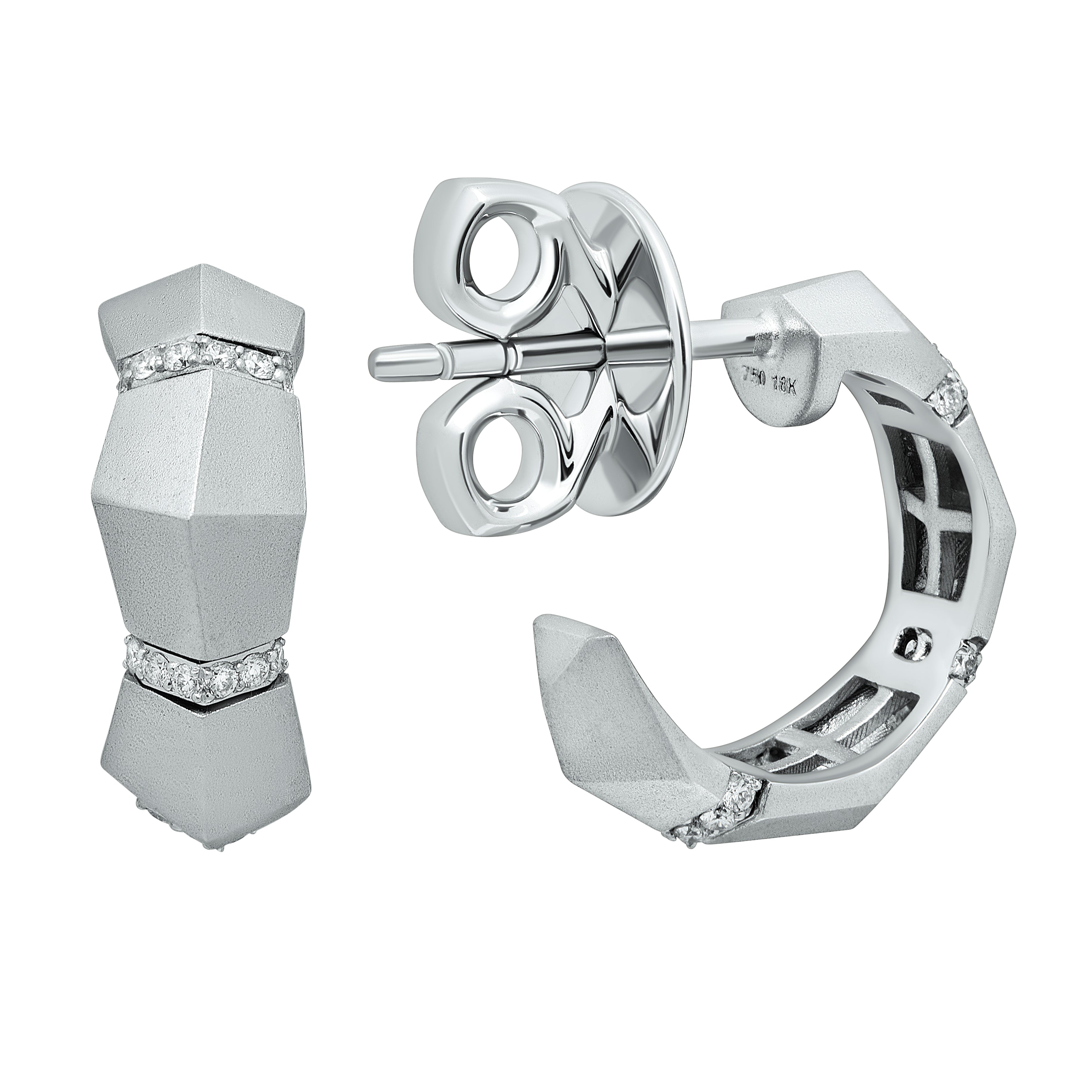 18K White Gold, Diamonds Earrings, E 0191-7