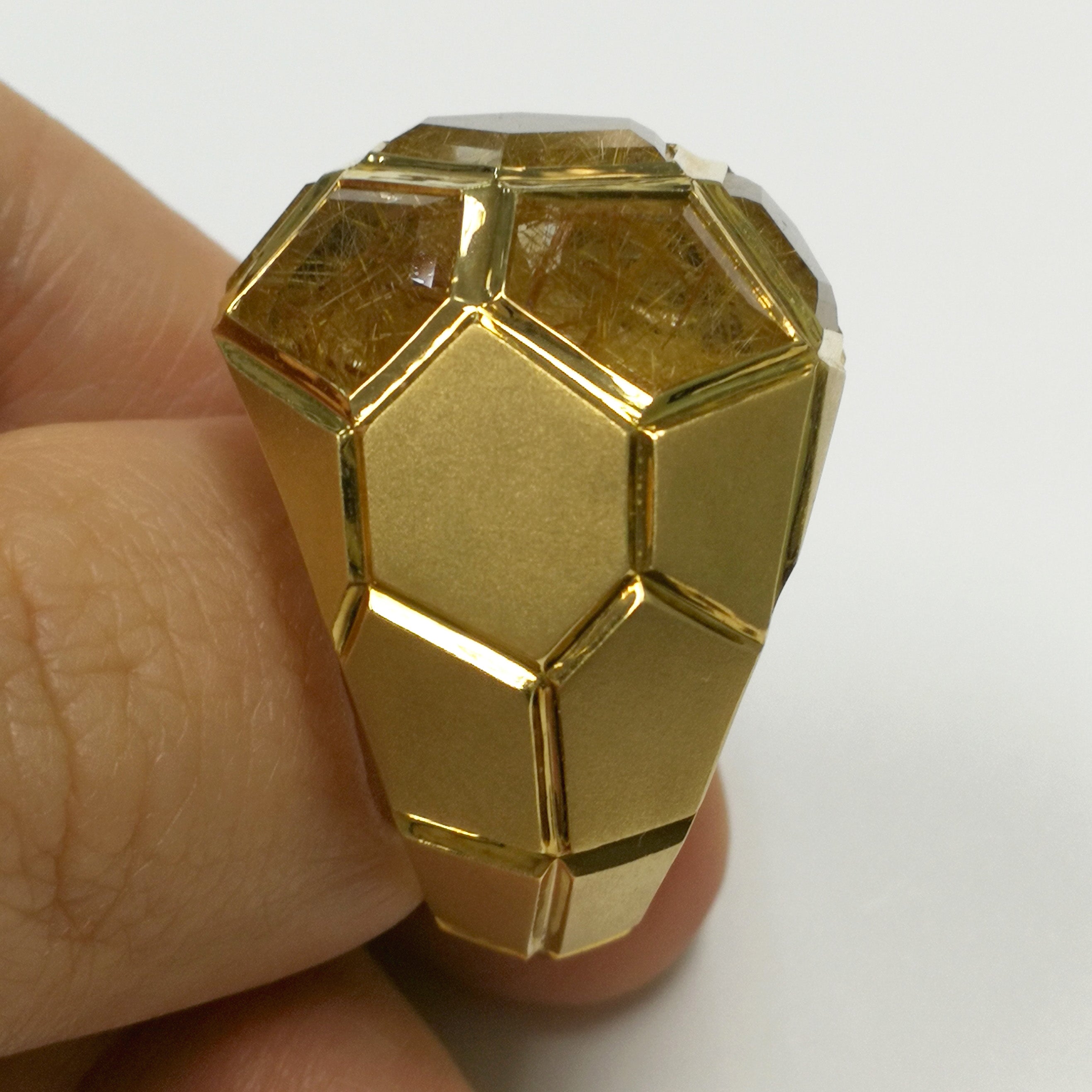 Rutilated Quartz 18K Yellow Gold Ring, R 0190-61