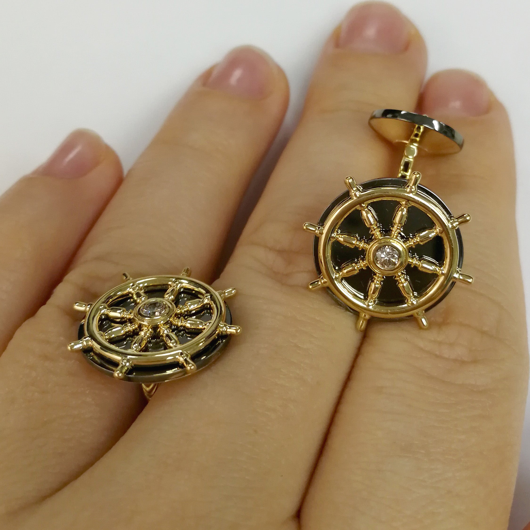 Champagne Diamonds 18K Yellow Gold, Cufflinks, C 0290-0