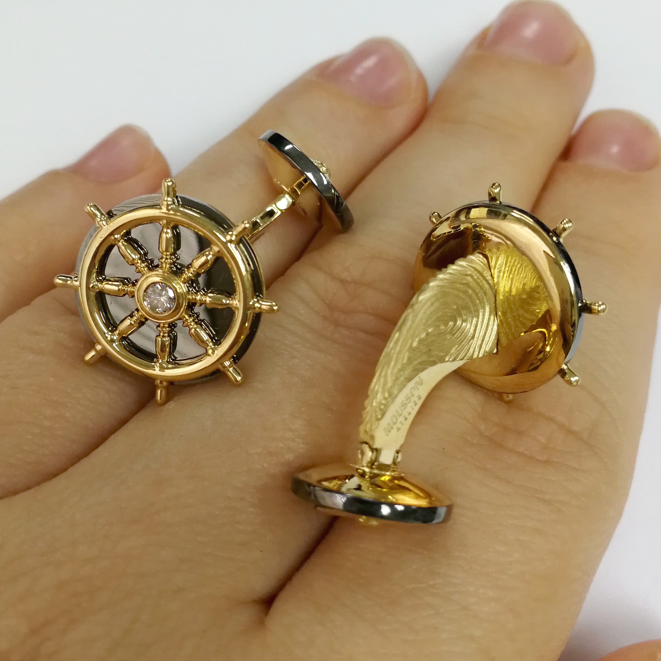 Champagne Diamonds 18K Yellow Gold, Cufflinks, C 0290-0