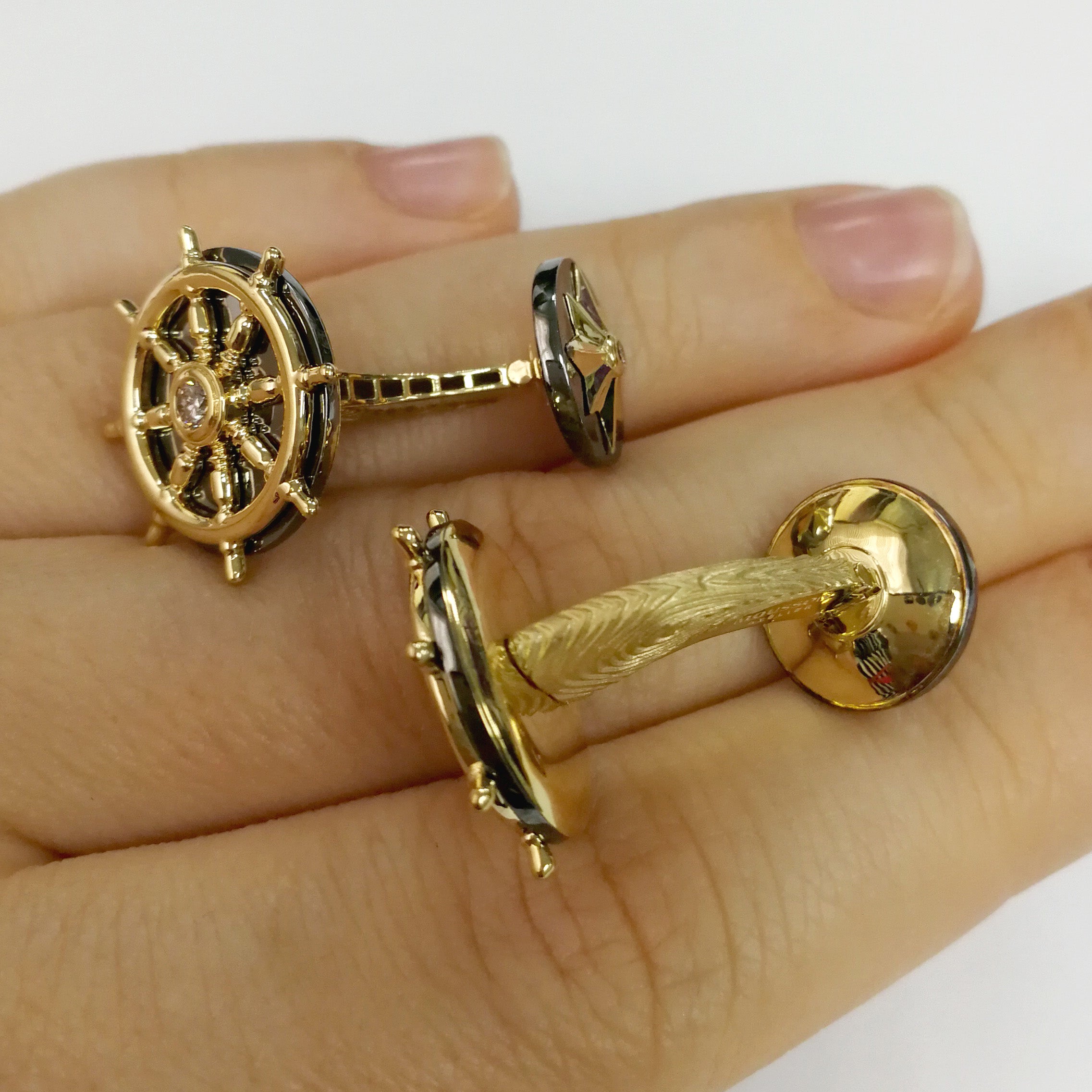 Champagne Diamonds 18K Yellow Gold, Cufflinks, C 0290-0