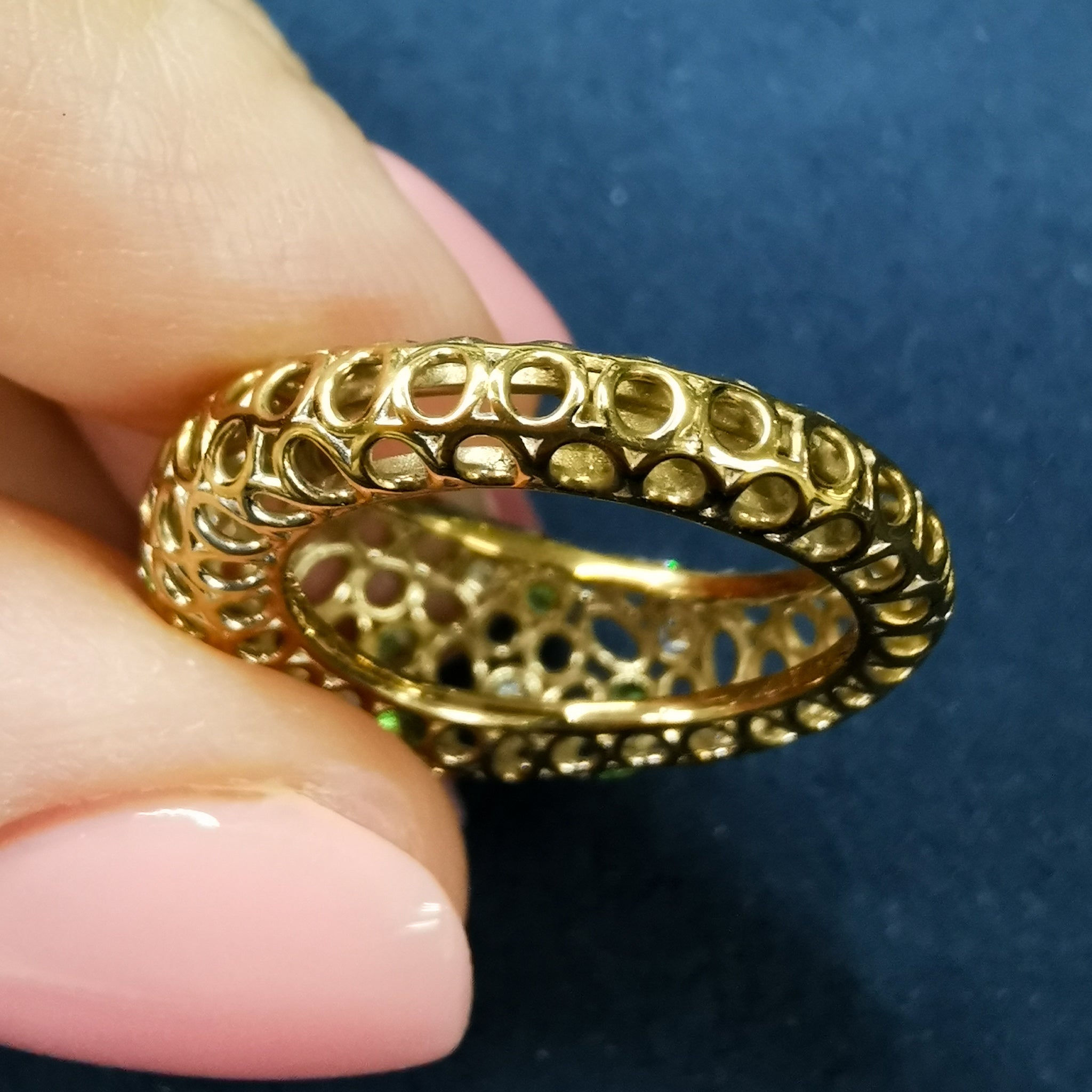 R 0023-3 18K Yellow Gold, Tsavorite Garnet, Diamonds Ring