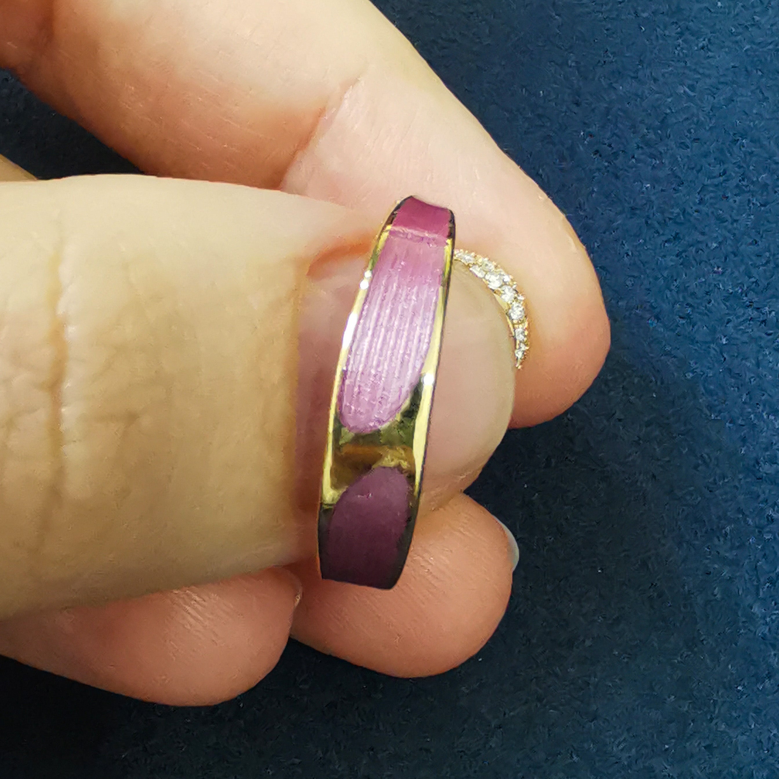 Enamel, Morganite, Diamonds 18K Yellow Gold Ring, R 0123-0