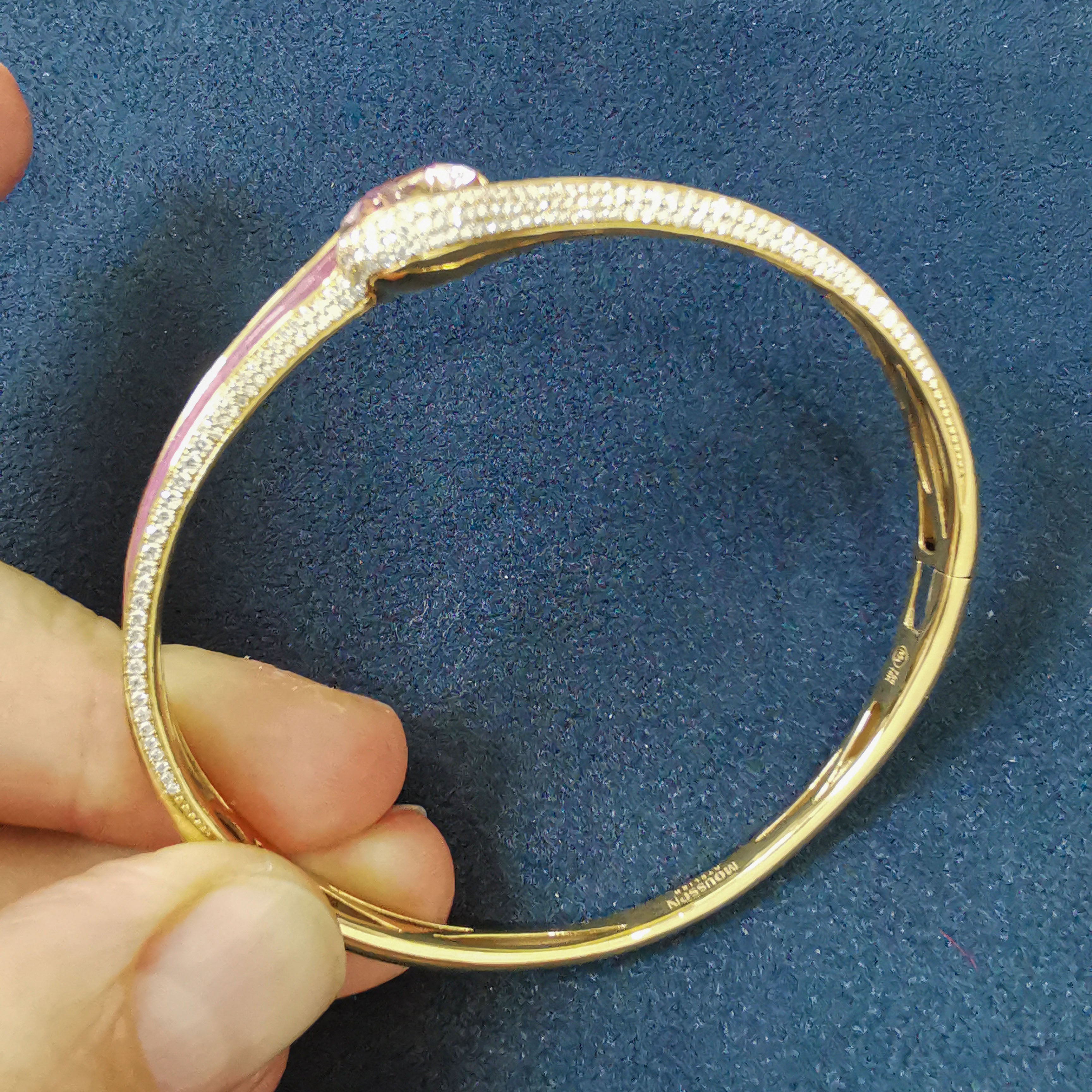 Enamel, Morganite, Diamonds 18K Yellow Gold Bracelet, Br 0123-0