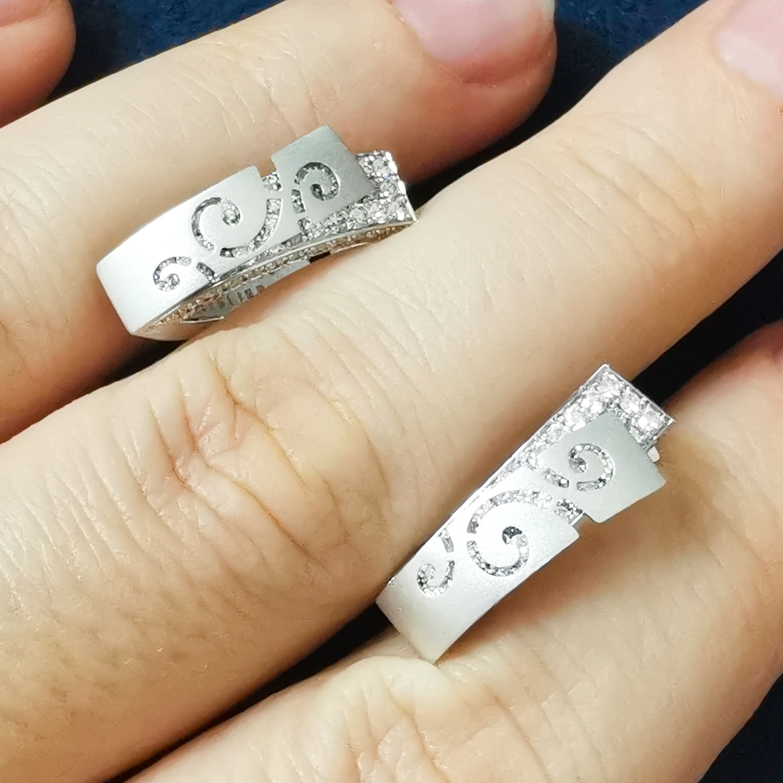 Diamonds 18K White Gold Earrings, E 0003-1
