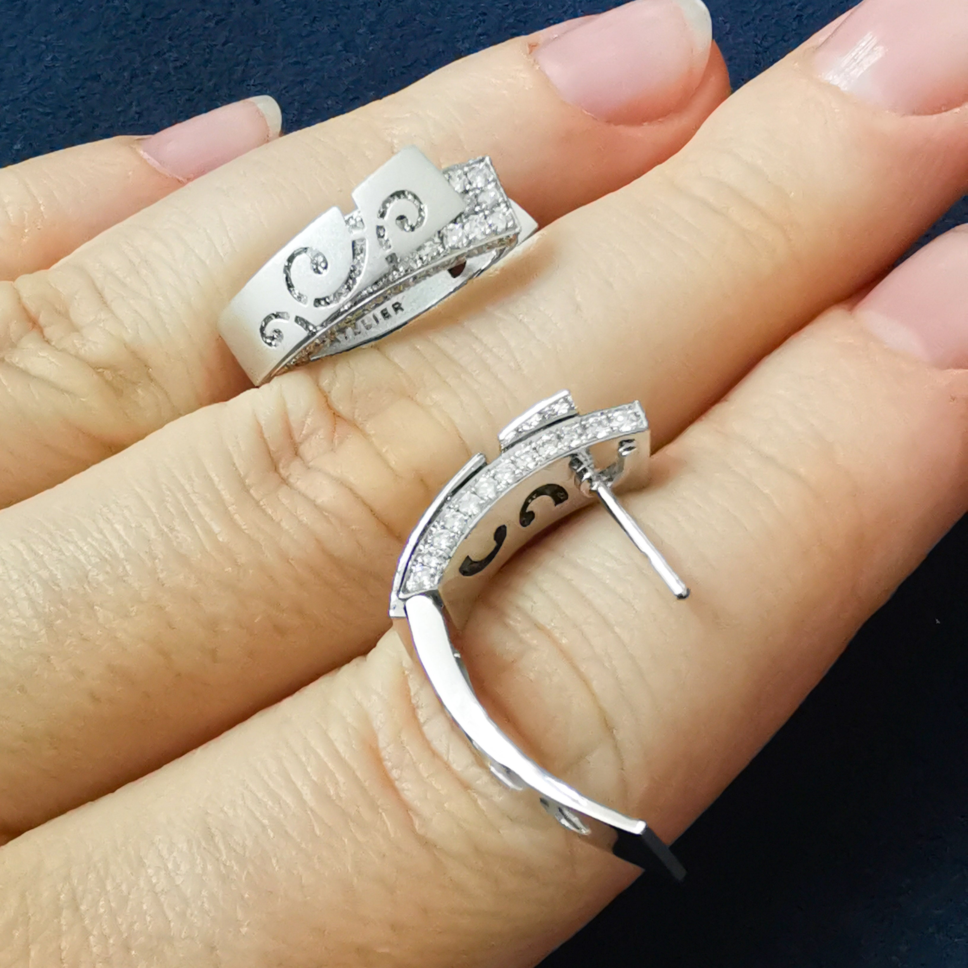 Diamonds 18K White Gold Earrings, E 0003-1