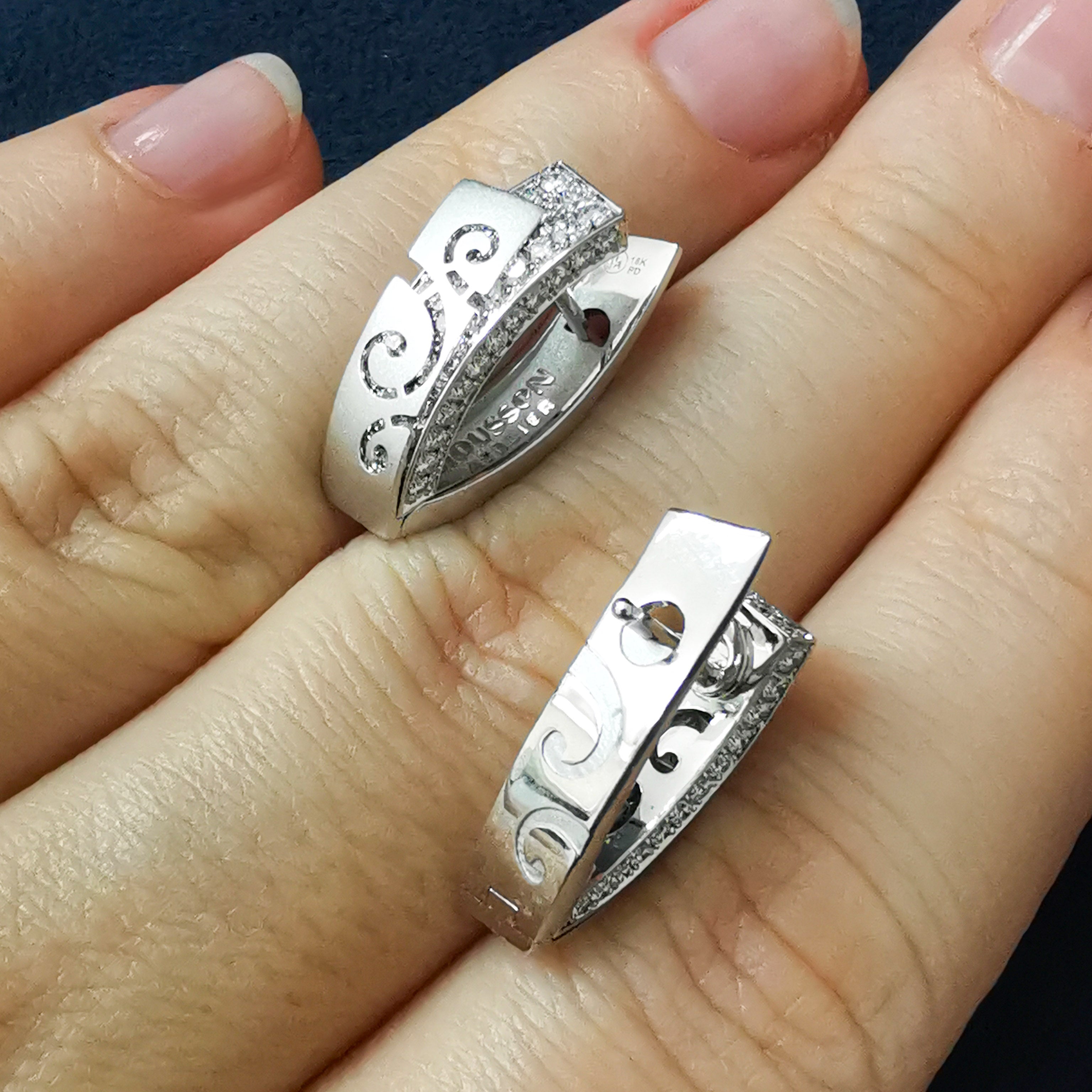 Diamonds 18K White Gold Earrings, E 0003-1