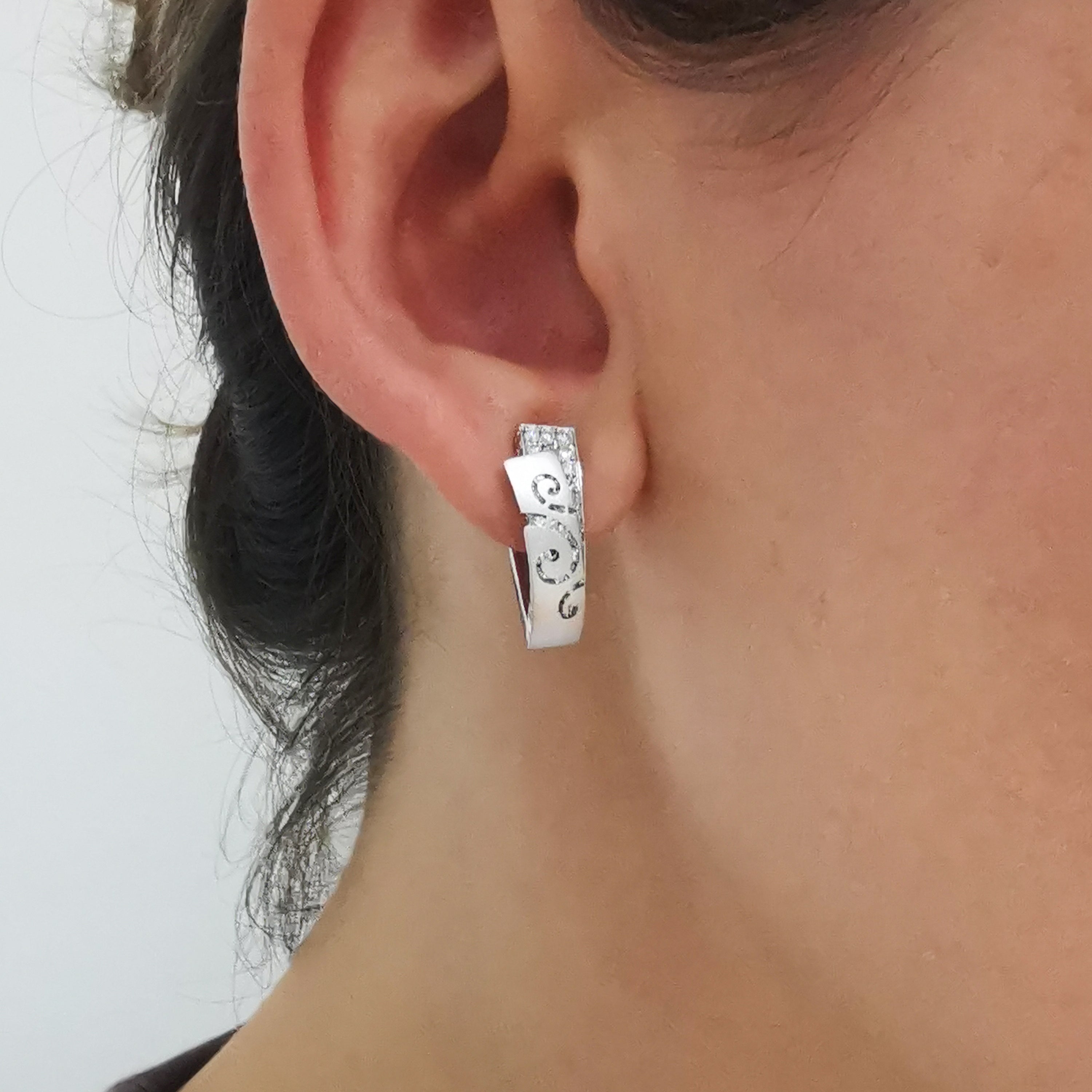 Diamonds 18K White Gold Earrings, E 0003-1