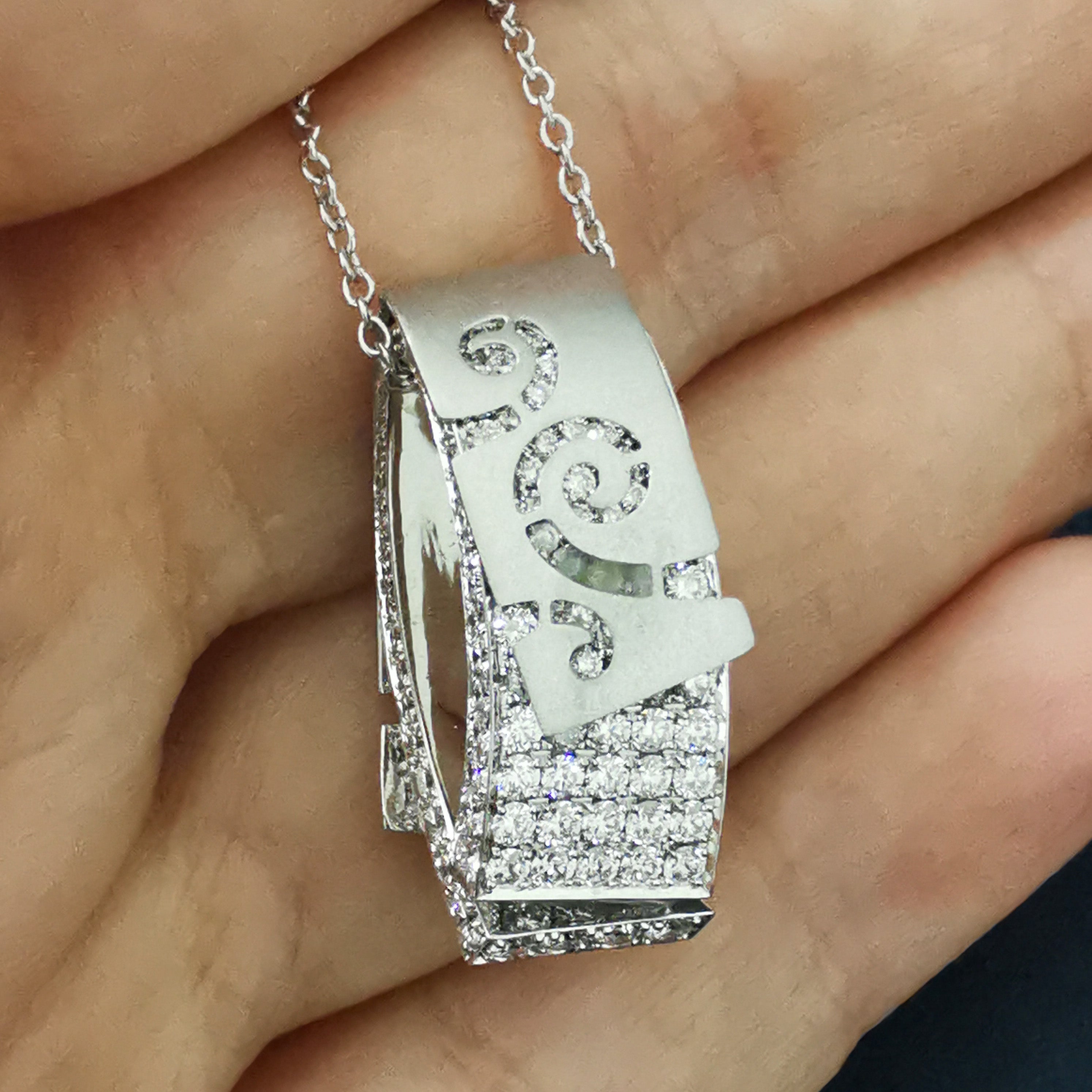 Diamonds 18K White Gold Pendant, P 0003-1