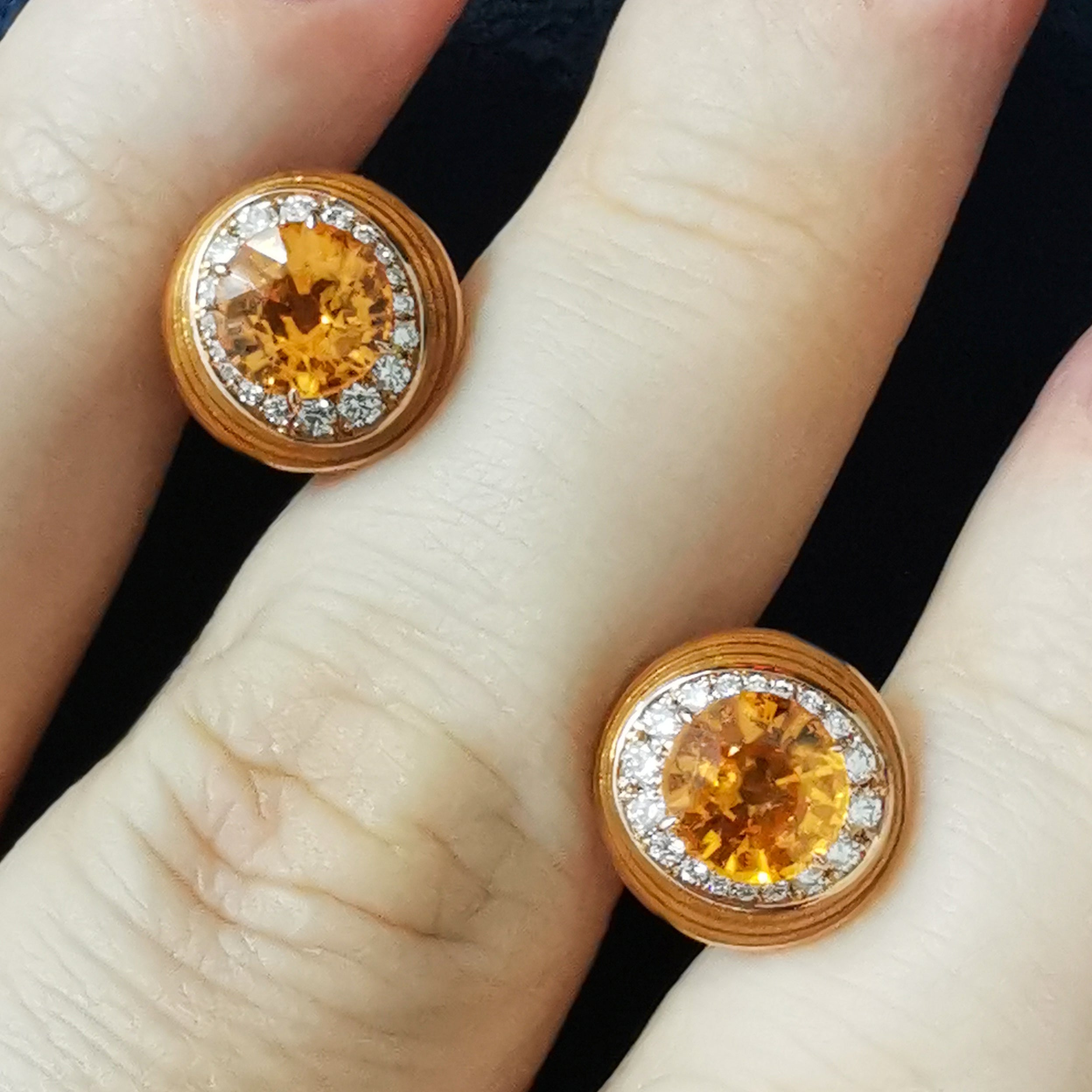 Spessartine, Diamonds 18K Rose Gold Earrings, E 0143-30