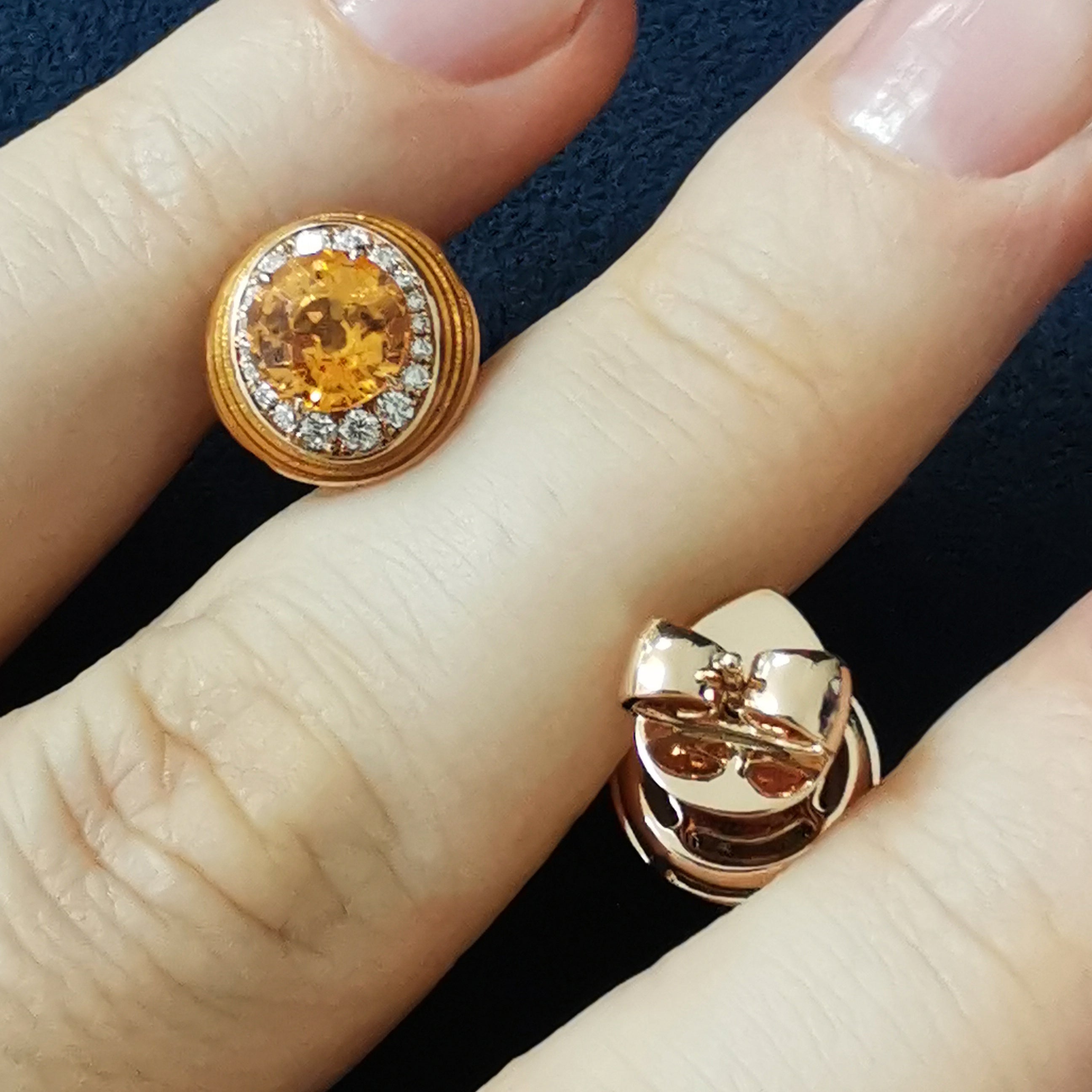 Spessartine, Diamonds 18K Rose Gold Earrings, E 0143-30