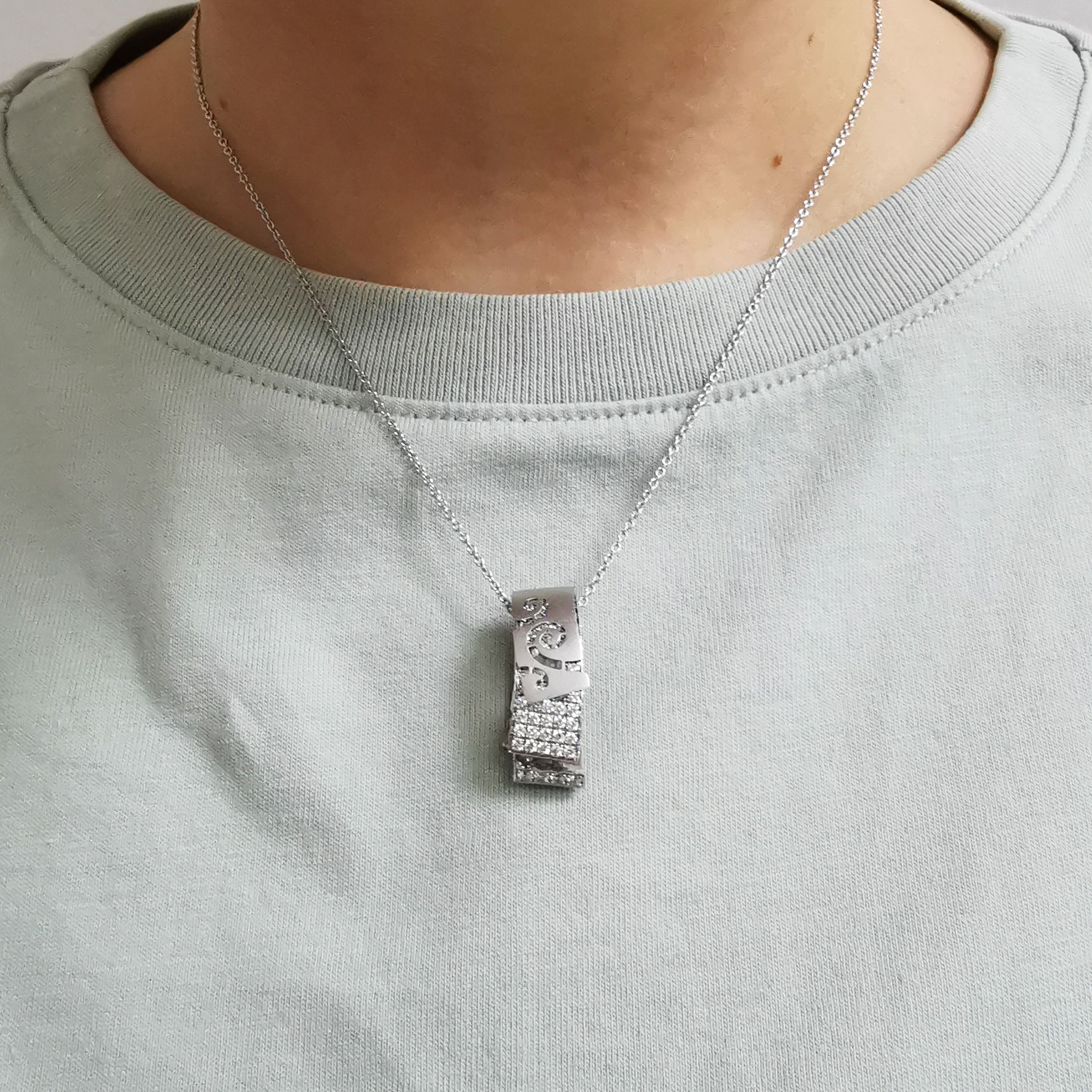 Diamonds 18K White Gold Pendant, P 0003-1
