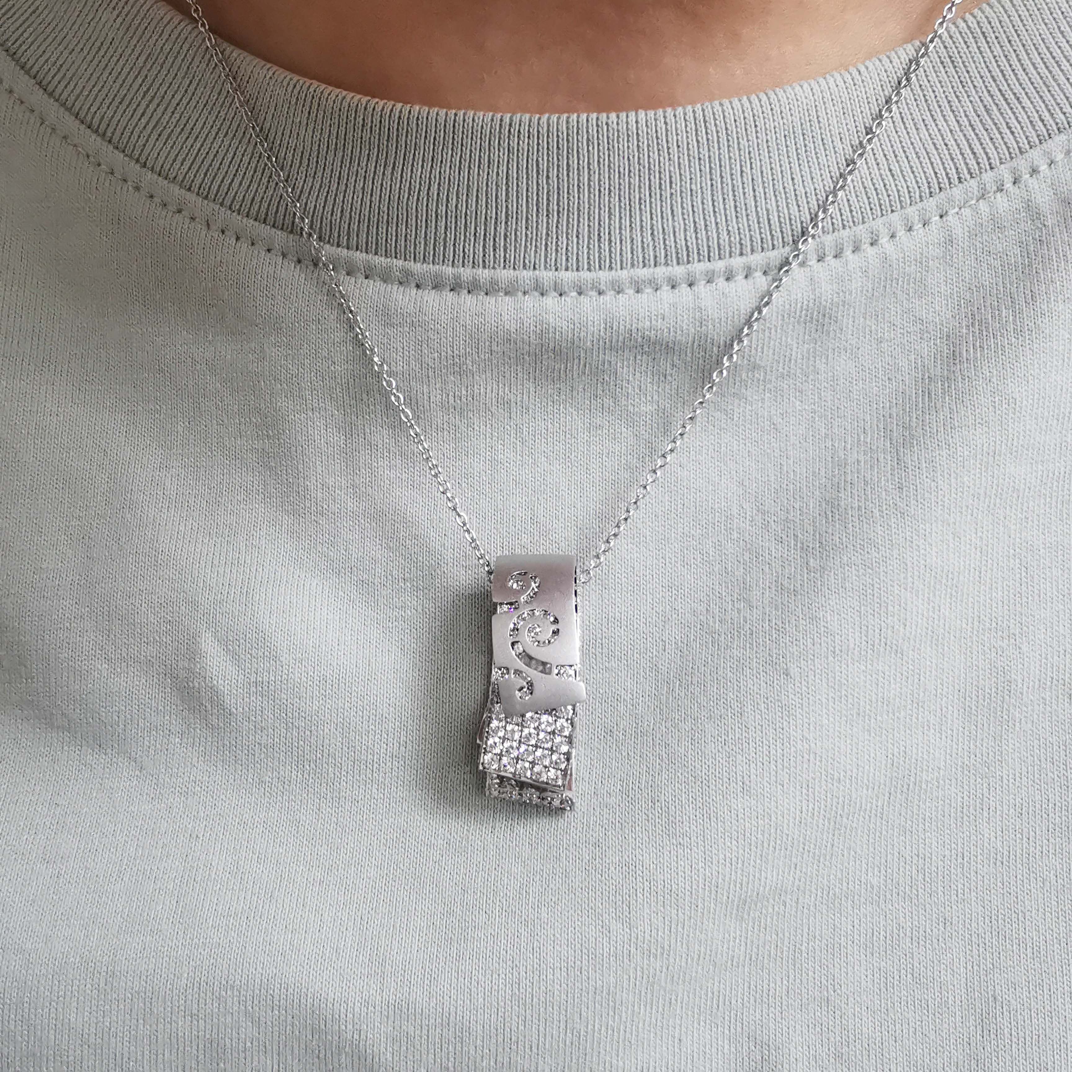 Diamonds 18K White Gold Pendant, P 0003-1