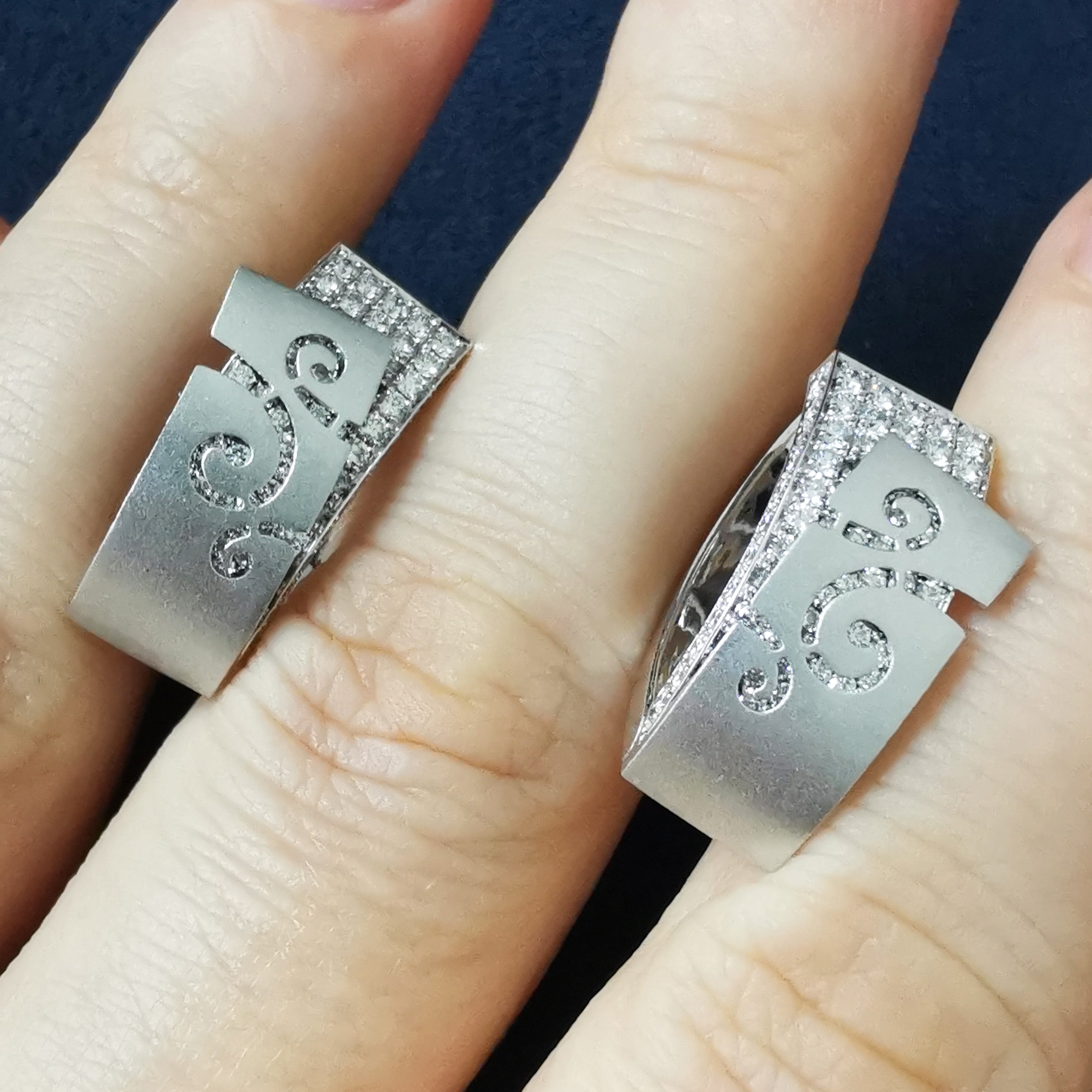 Diamonds 18K White Gold Earrings, E 0003-3