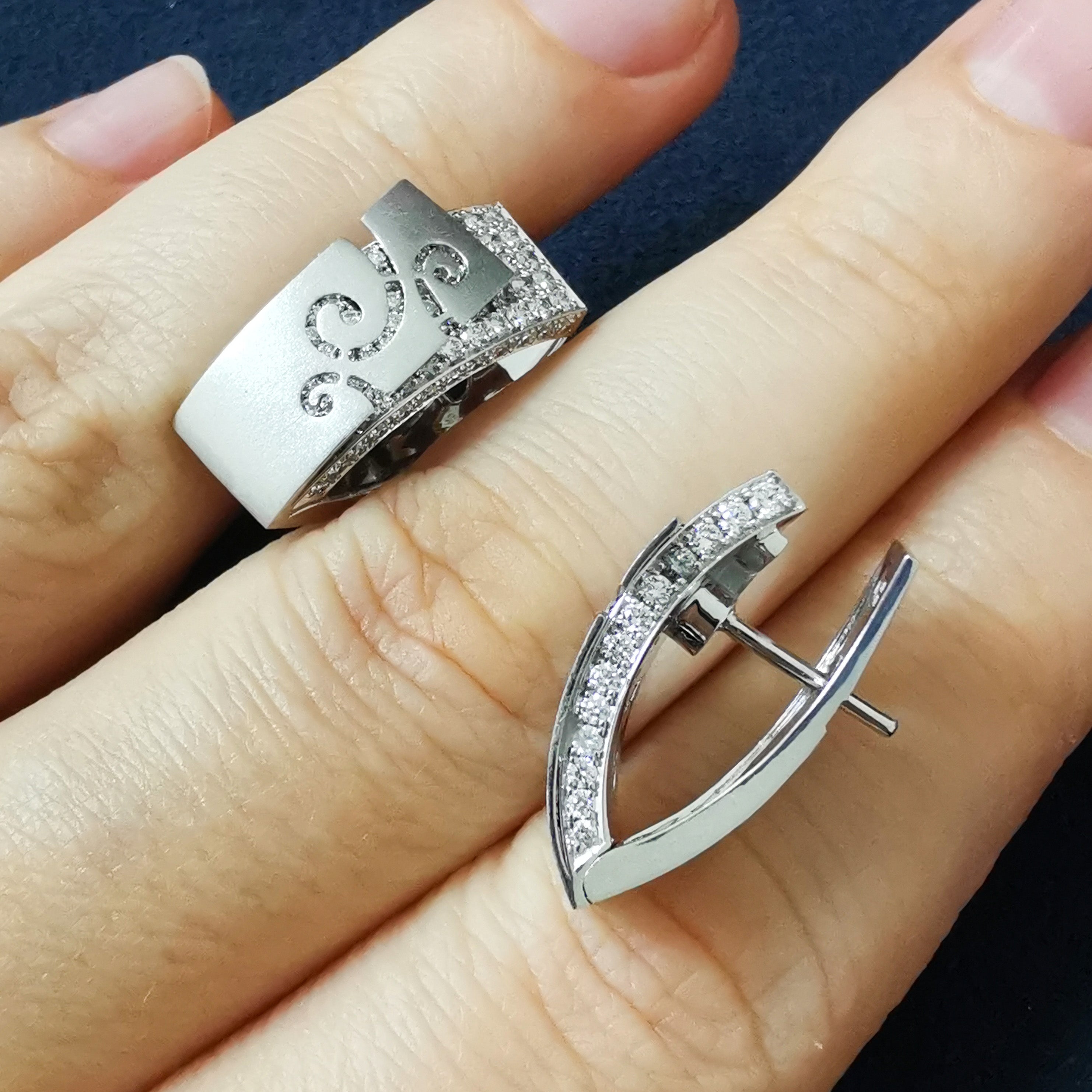 Diamonds 18K White Gold Earrings, E 0003-3