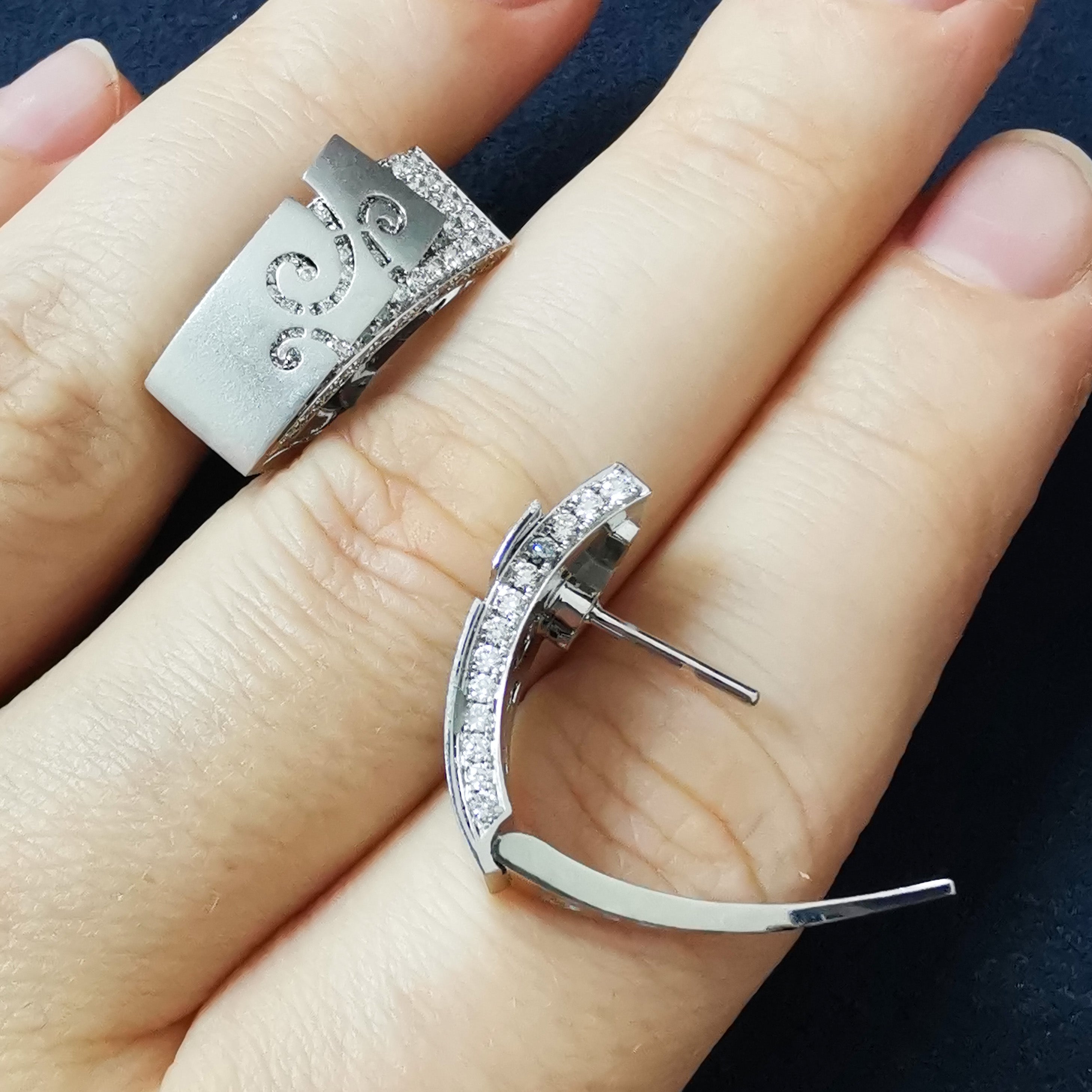 Diamonds 18K White Gold Earrings, E 0003-3