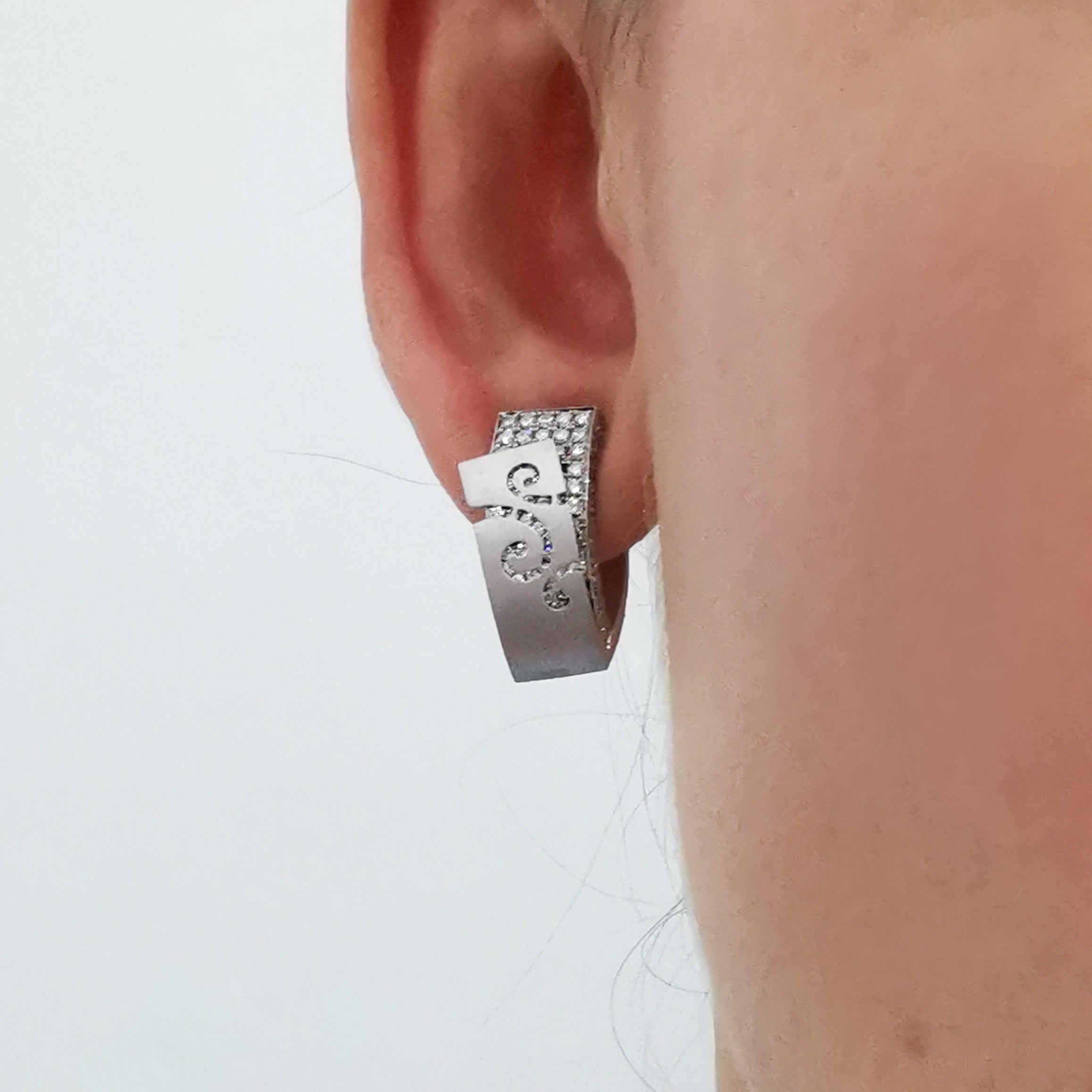 Diamonds 18K White Gold Earrings, E 0003-3