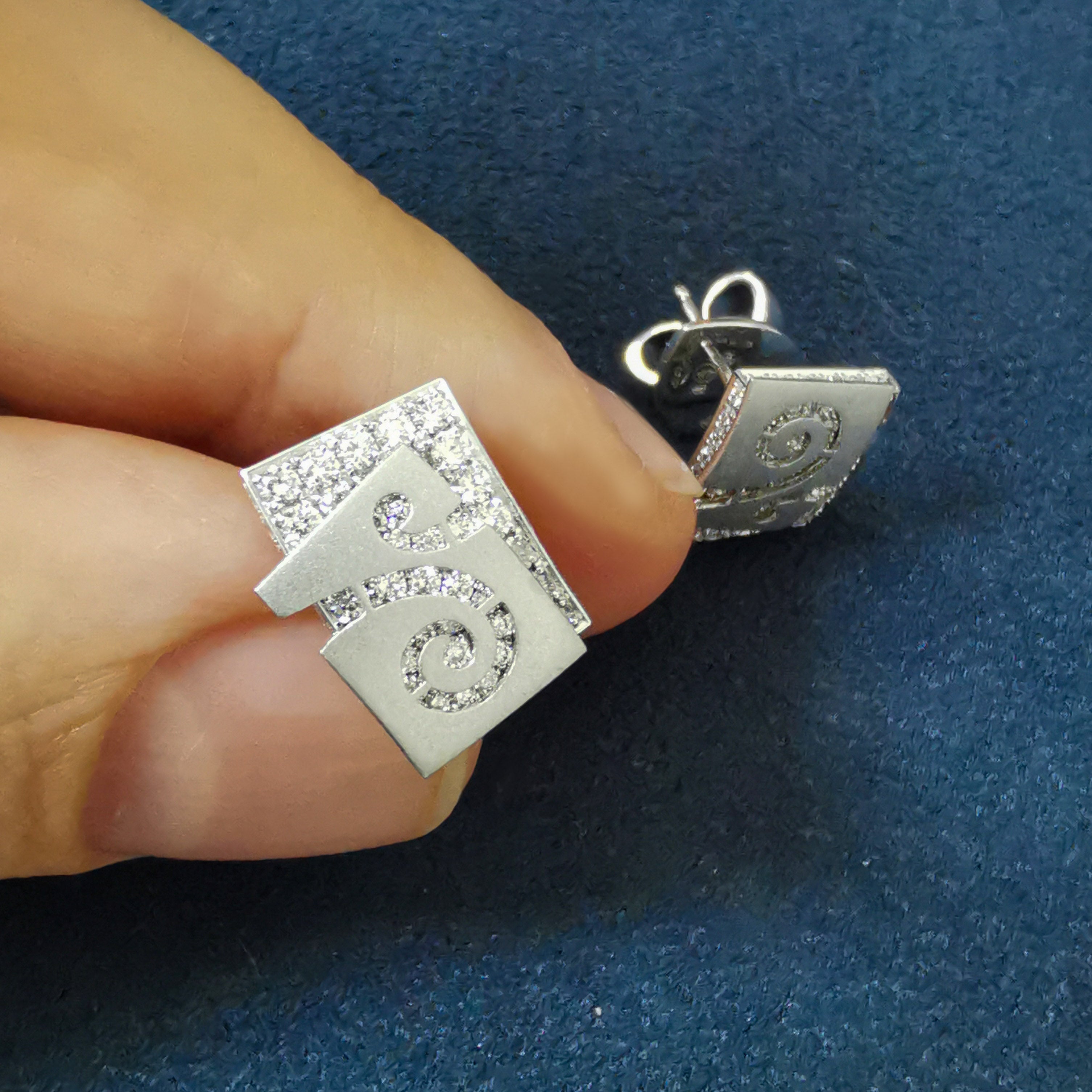 Diamonds 18K White Gold Earrings, E 0003-4
