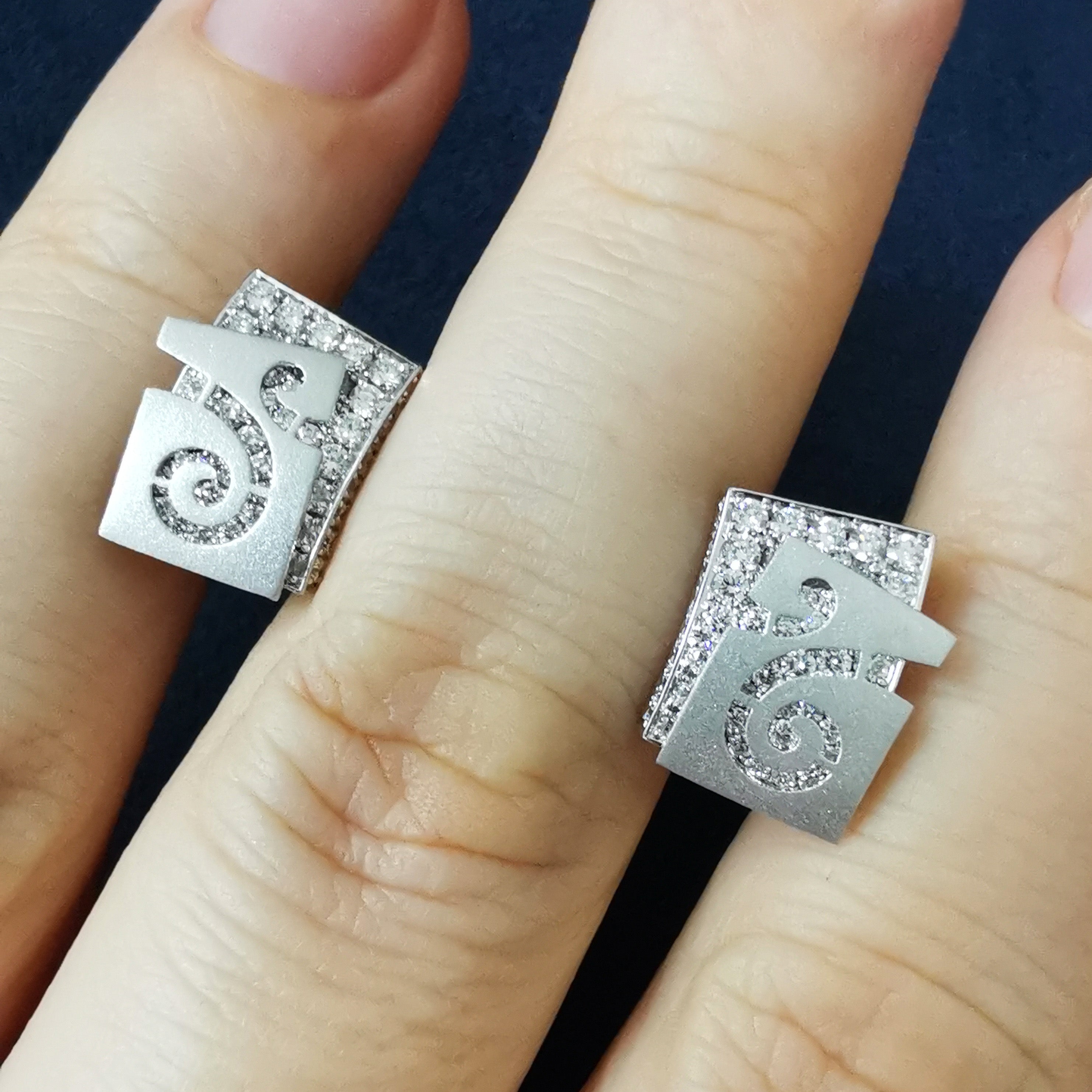 Diamonds 18K White Gold Earrings, E 0003-4