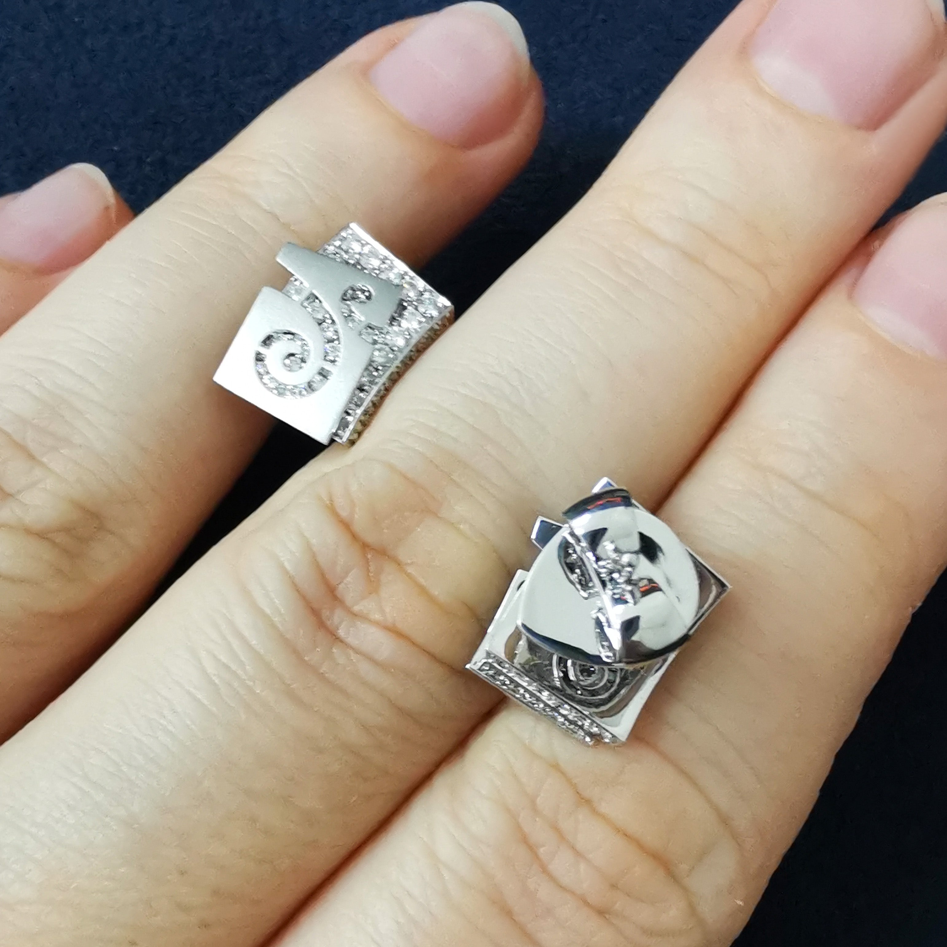 Diamonds 18K White Gold Earrings, E 0003-4