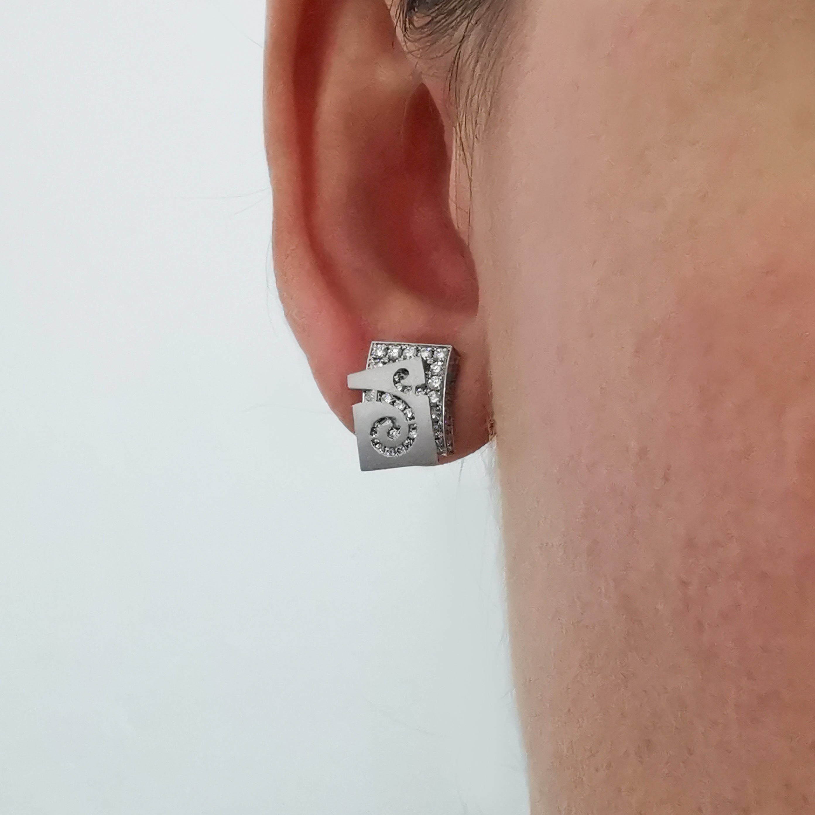 Diamonds 18K White Gold Earrings, E 0003-4