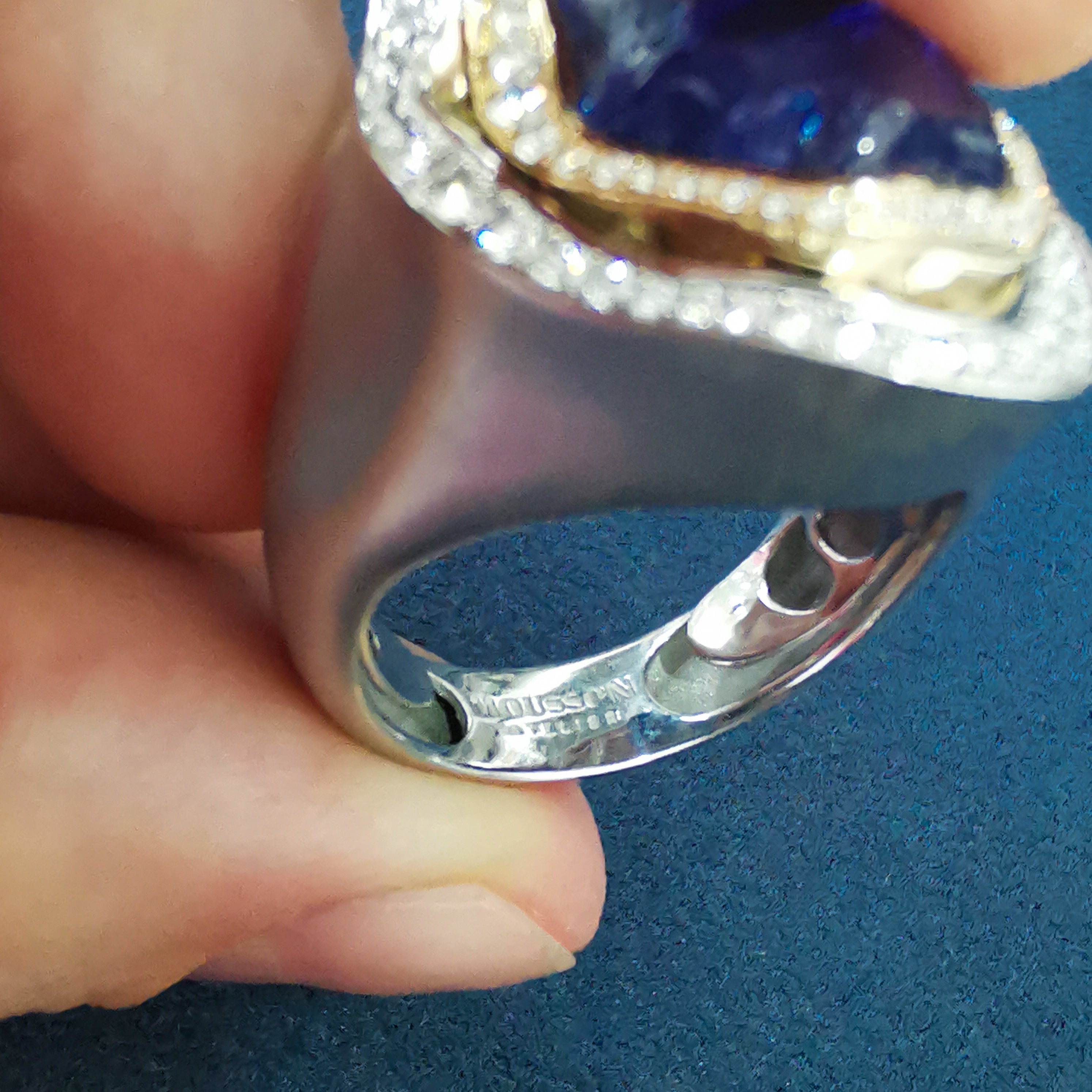 Tanzanite, Diamonds 18K White and Yellow Gold Ring, R 0030-21/1