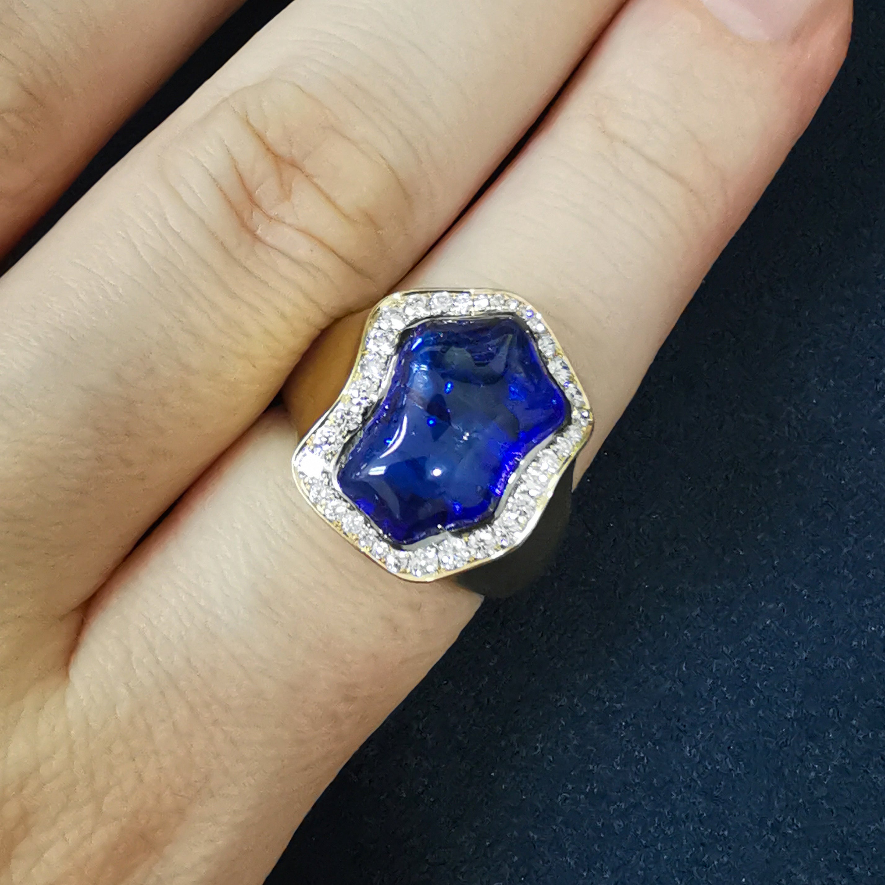 Tanzanite, Diamonds 18K Yellow Gold Ring,  R 0030-22/1